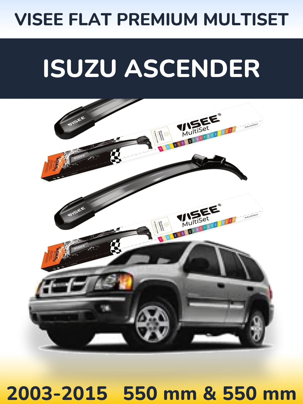 Torkarblad VISEE FLAT PREMIUM MultiSet för Isuzu Ascender