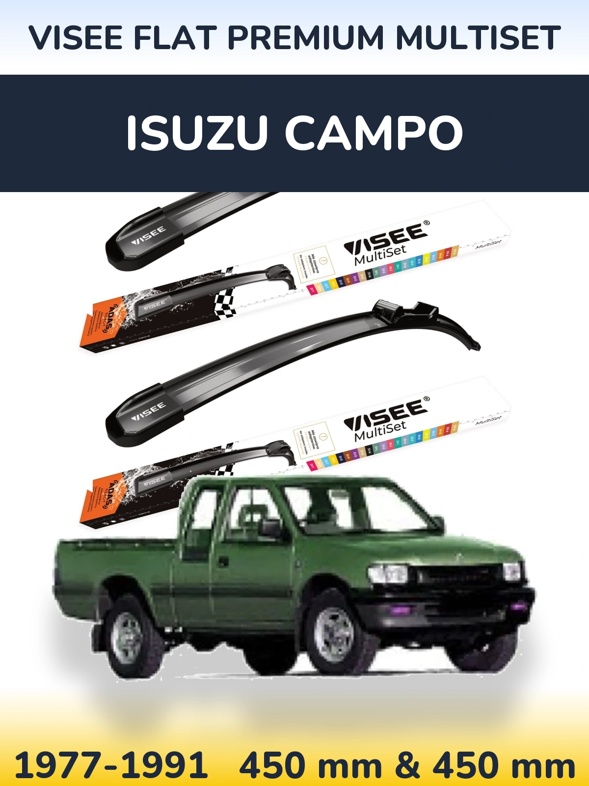 Torkarblad VISEE FLAT PREMIUM MultiSet för Isuzu Campo