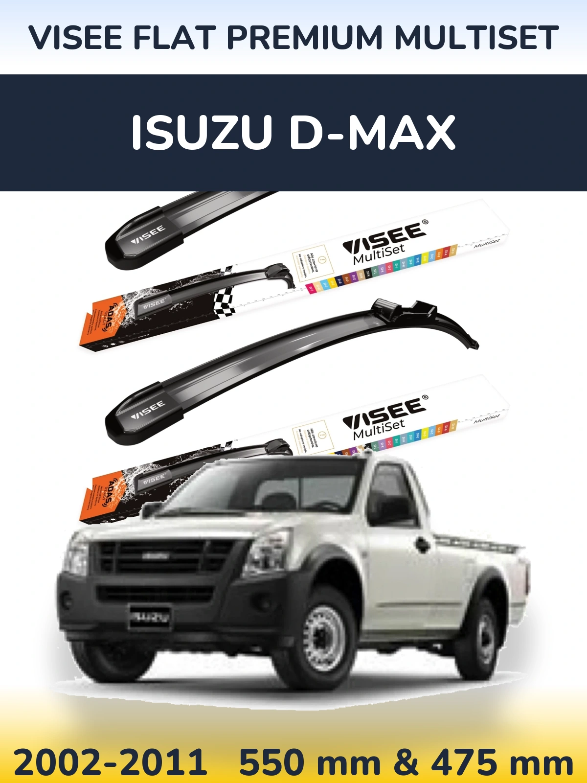 Torkarblad VISEE FLAT PREMIUM MultiSet för Isuzu D-Max