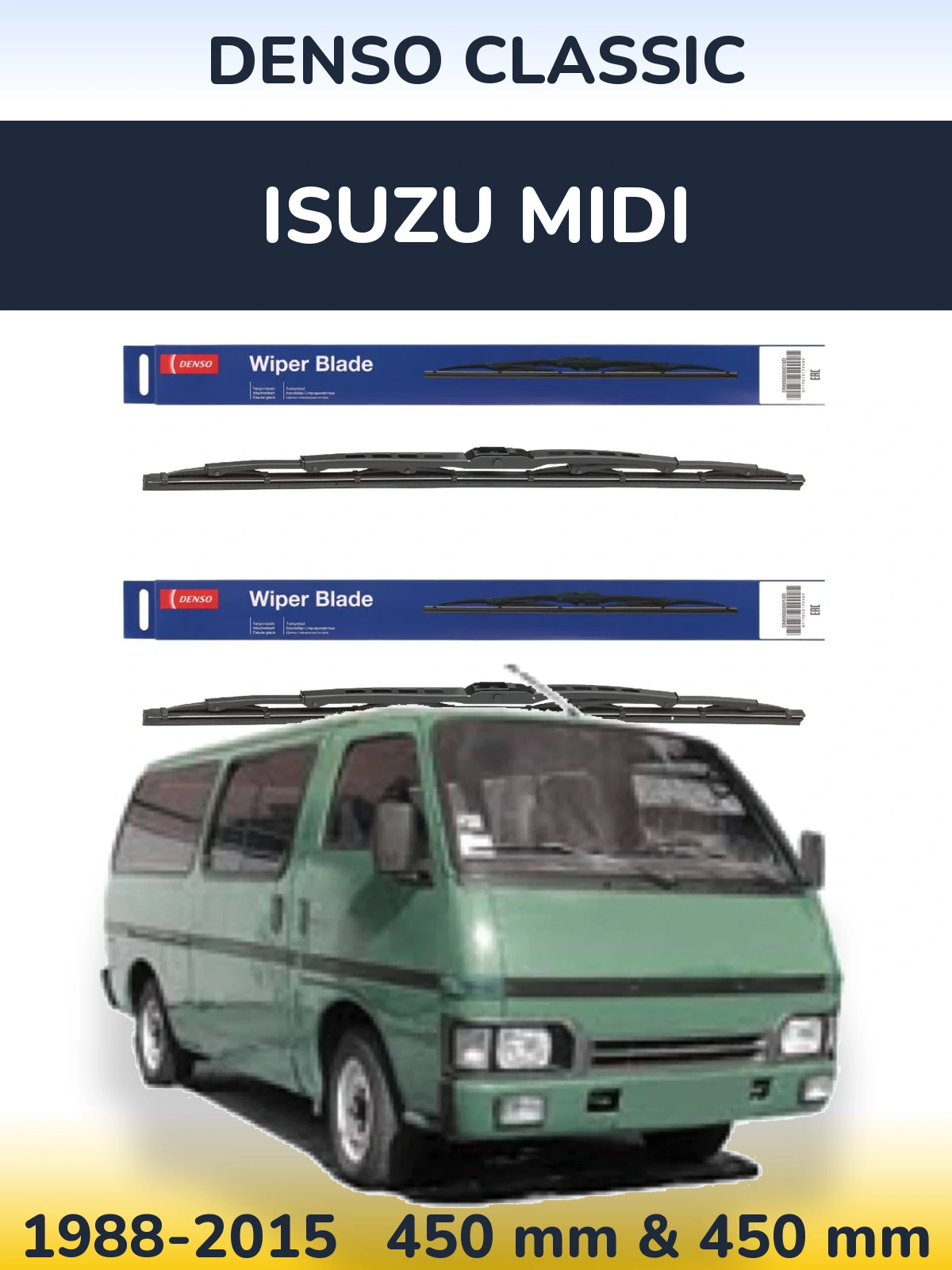Комплект передних дворников Denso Classic 450 & 450 мм для Isuzu Midi 1988-2015