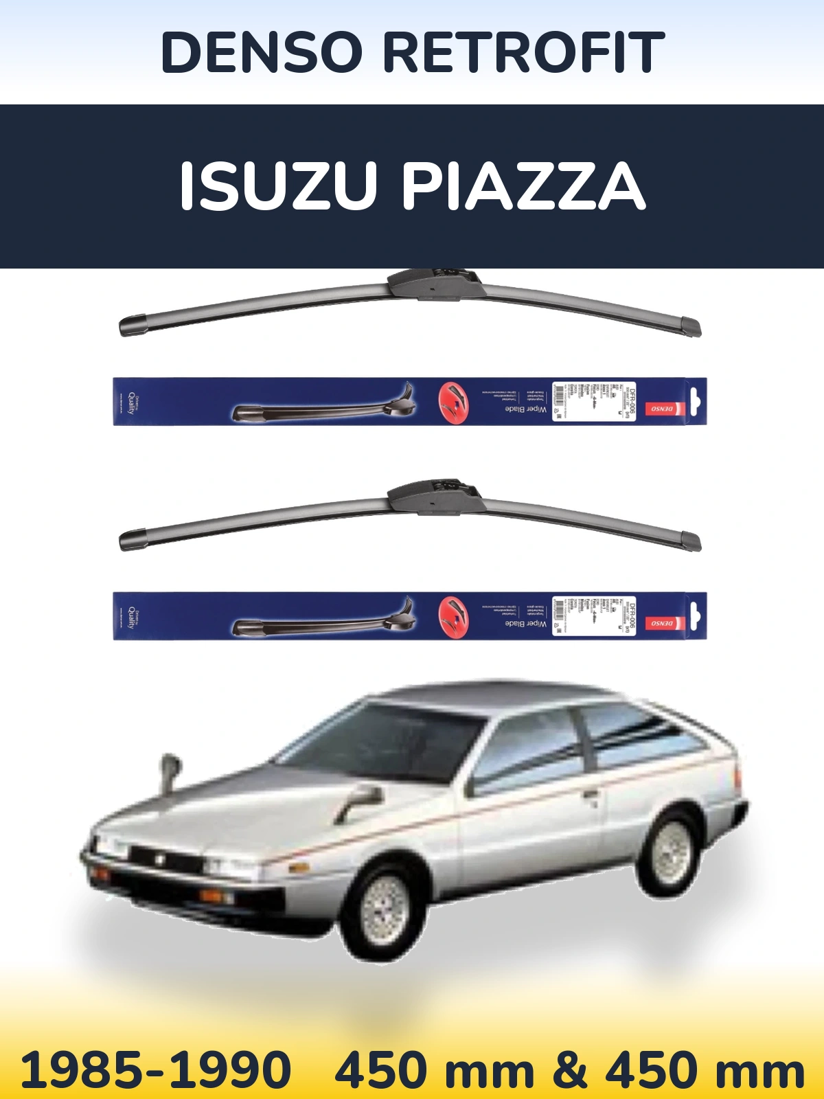 Комплект передних дворников Denso Retrofit 450 & 450 мм для Isuzu Piazza 1985-1990