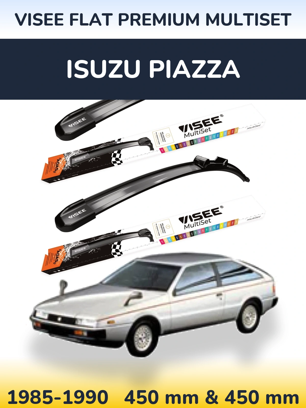 Torkarblad VISEE FLAT PREMIUM MultiSet för Isuzu Piazza