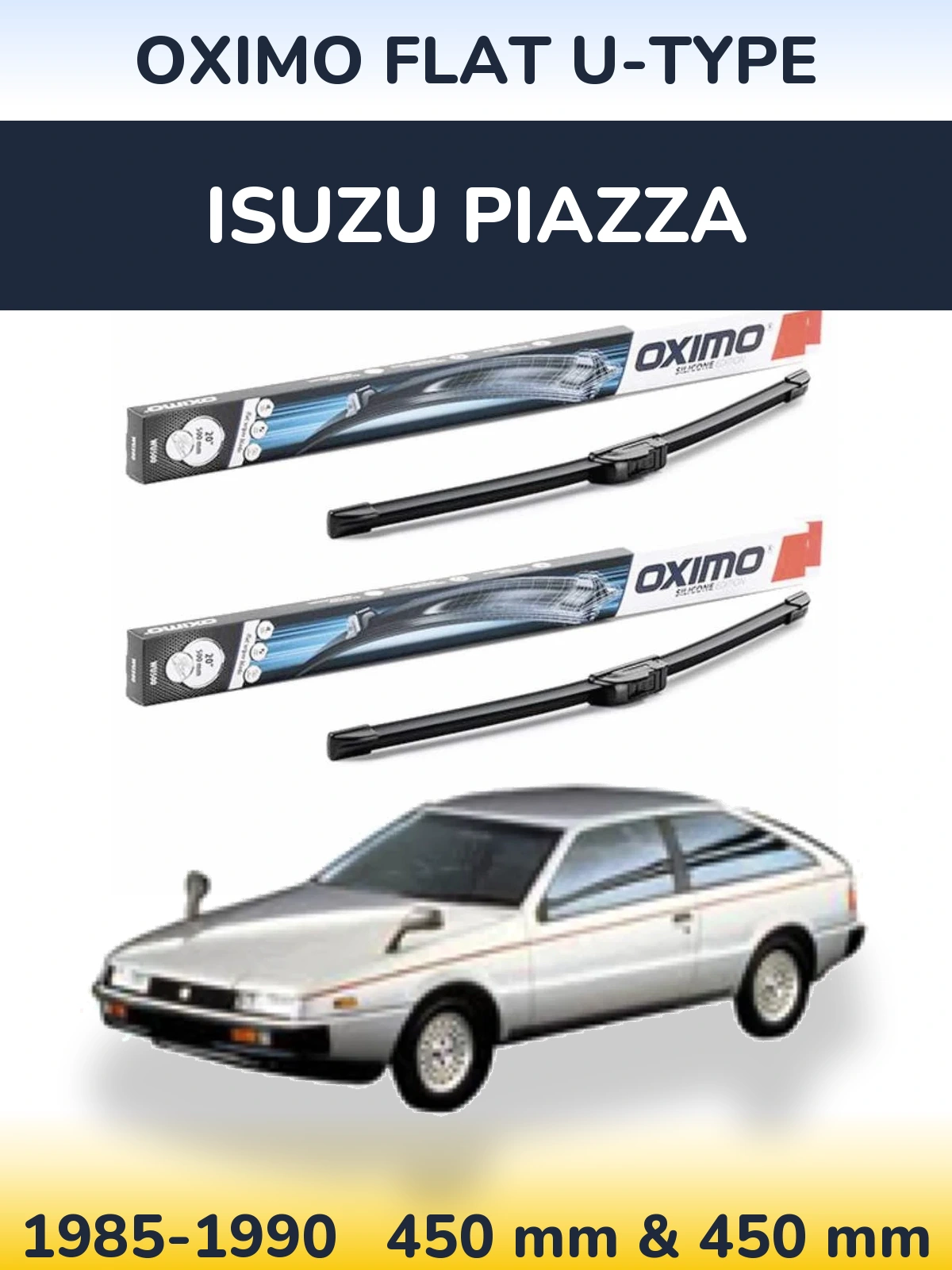 Комплект передних дворников Oximo Flat U-type 450 & 450 мм для Isuzu Piazza 1985-1990