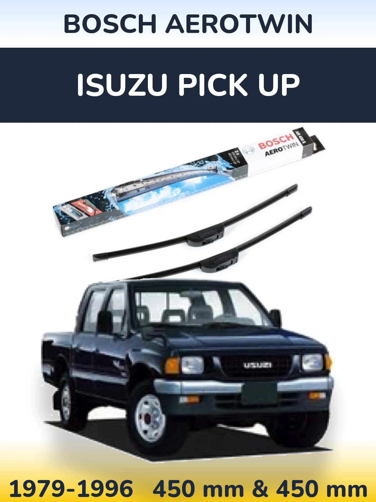 Комплект передніх щіток BOSCH AeroTwin 450 & 450 мм для Isuzu Pick Up 1979-1996