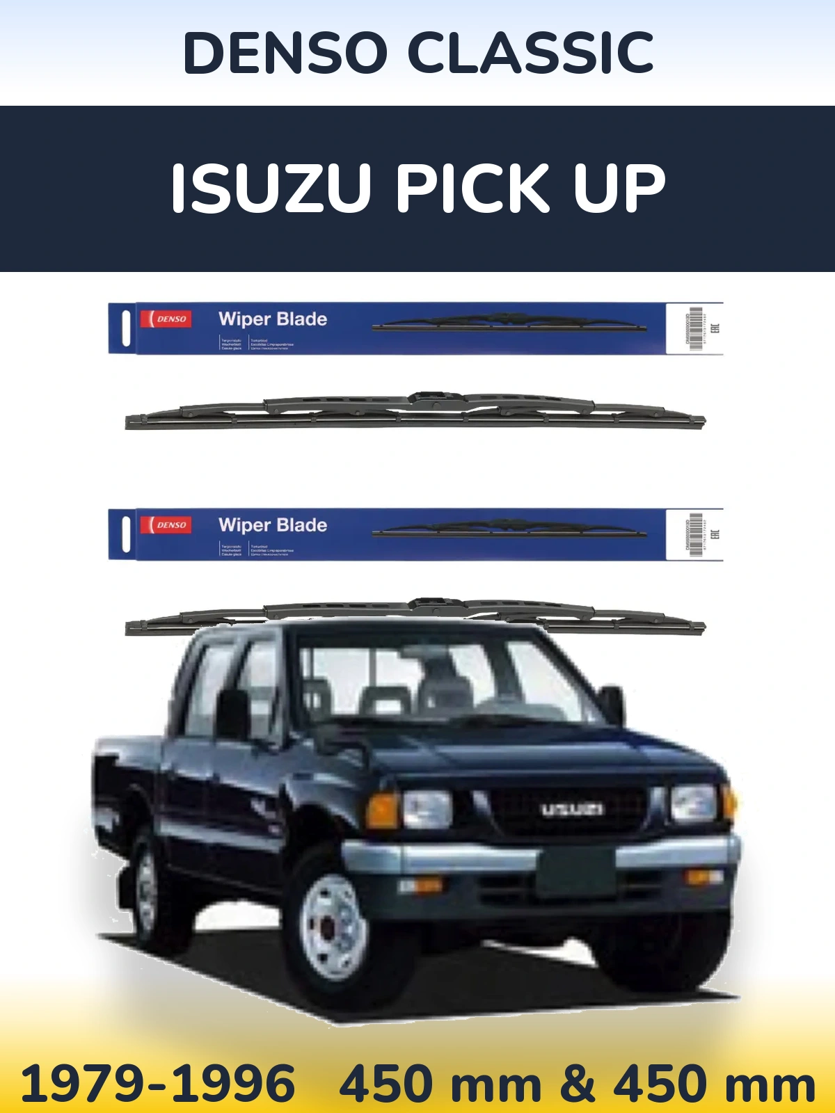 Комплект передніх щіток Denso Classic 450 & 450 мм для Isuzu Pick Up 1979-1996