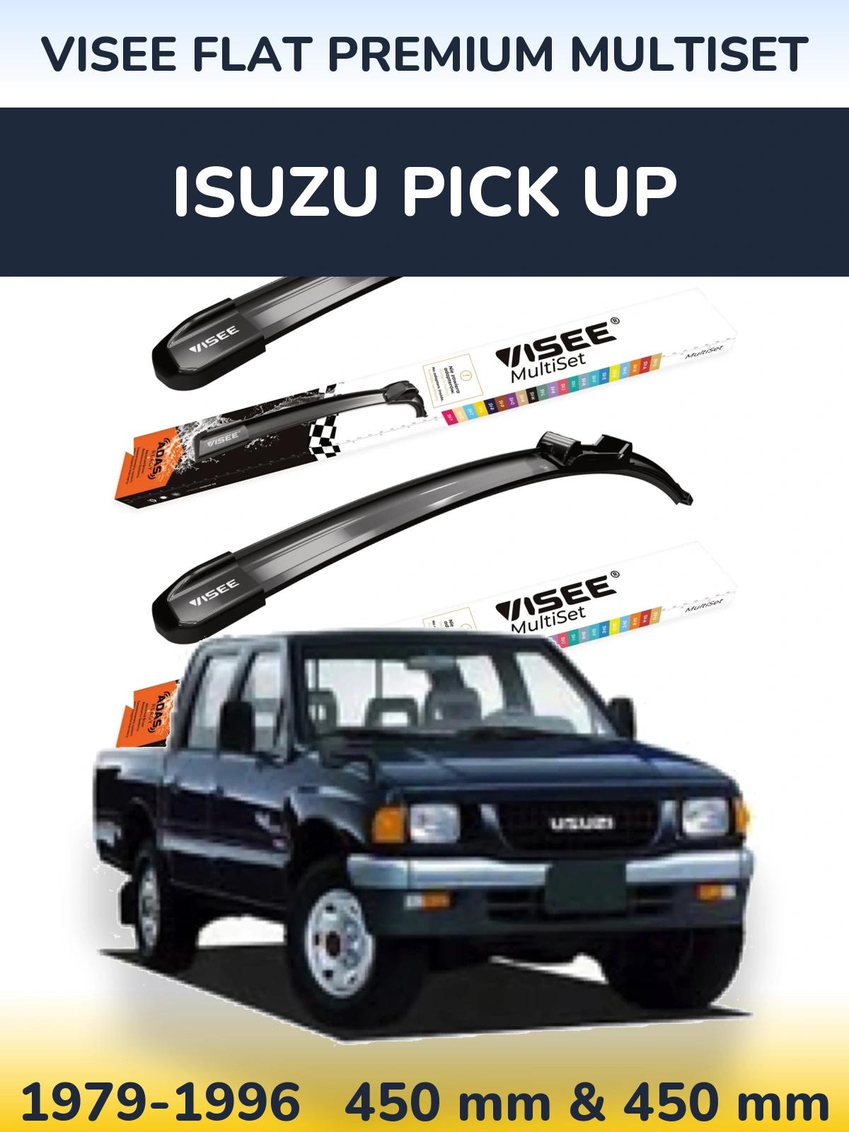 Torkarblad VISEE FLAT PREMIUM MultiSet för Isuzu Pick Up