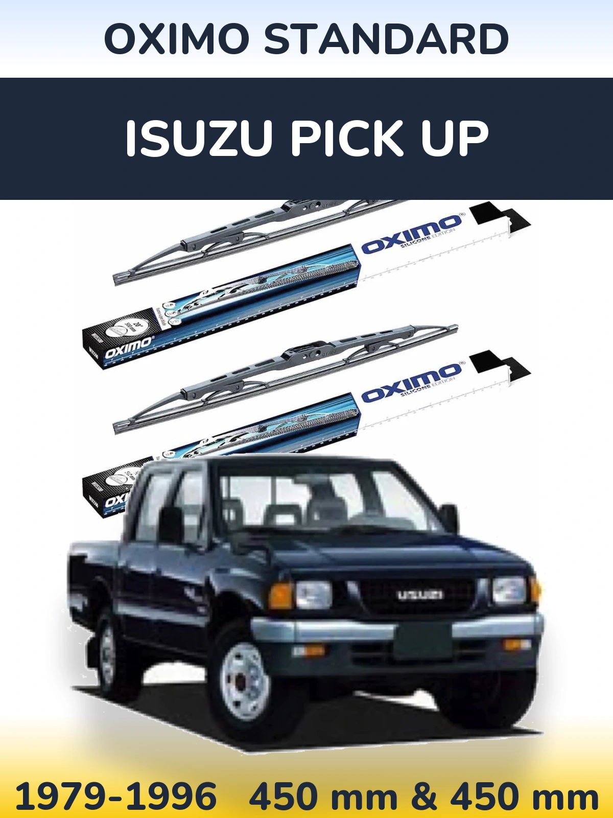 Комплект передніх щіток Oximo Standard 450 & 450 мм для Isuzu Pick Up 1979-1996