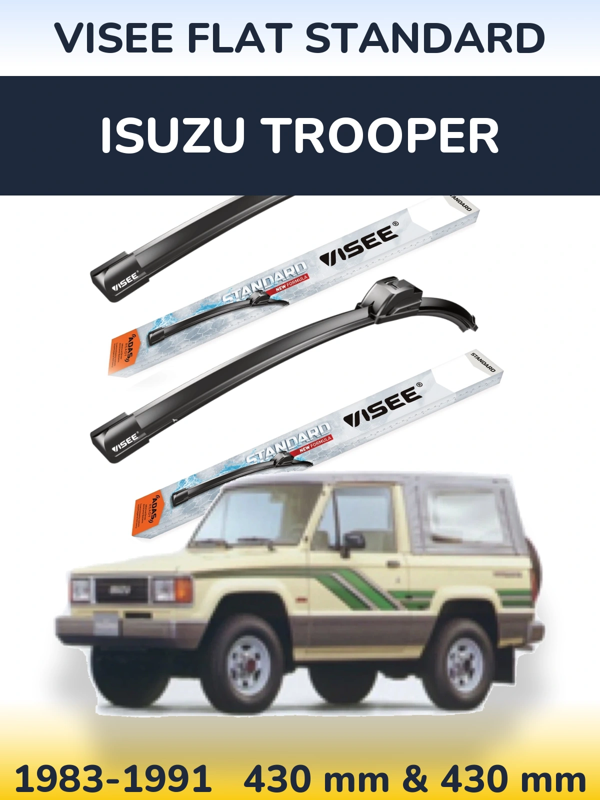 Torkarblad VISEE FLAT STANDARD för Isuzu Trooper