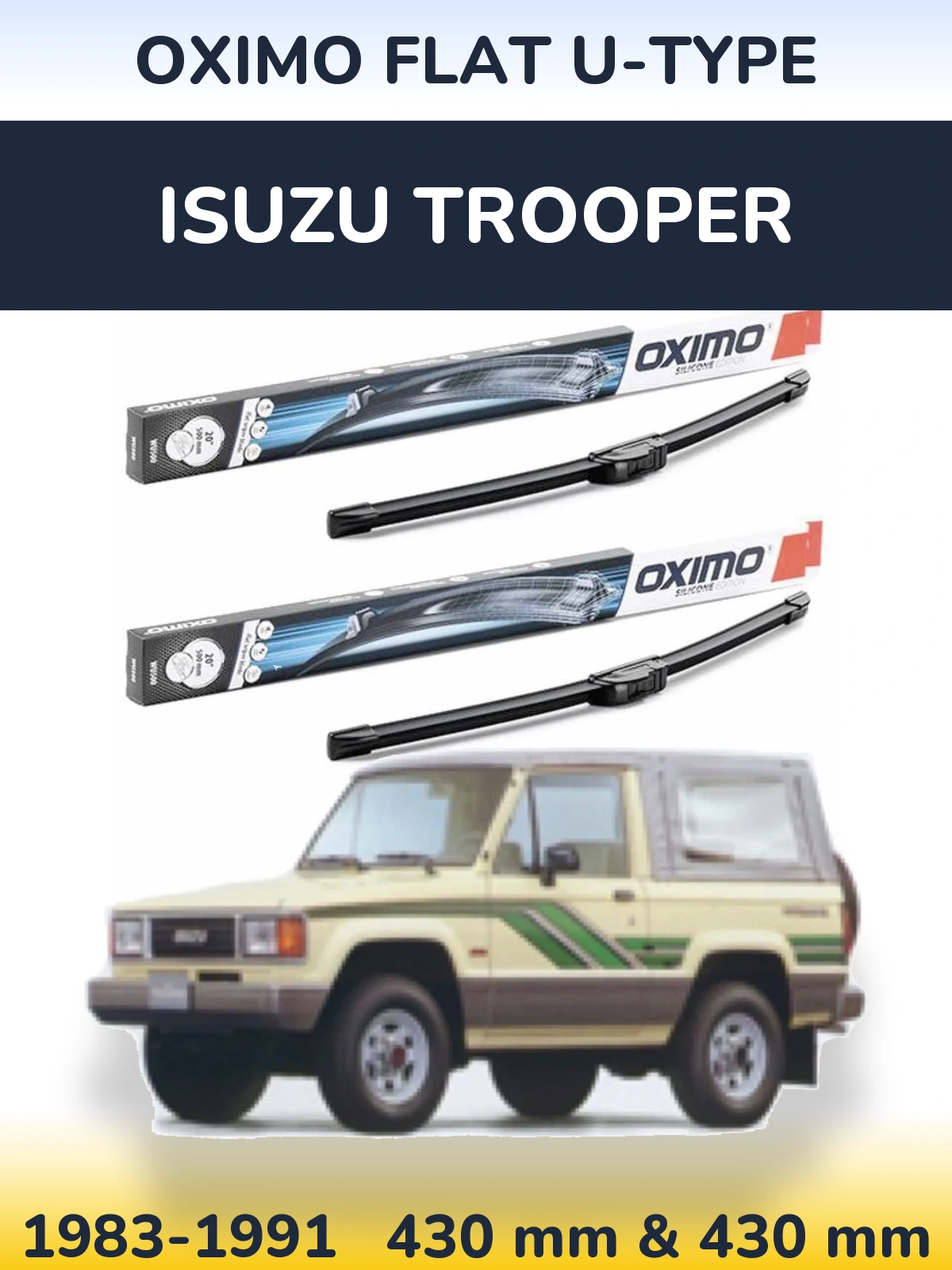 Torkarblad Oximo Flat U-type för Isuzu Trooper