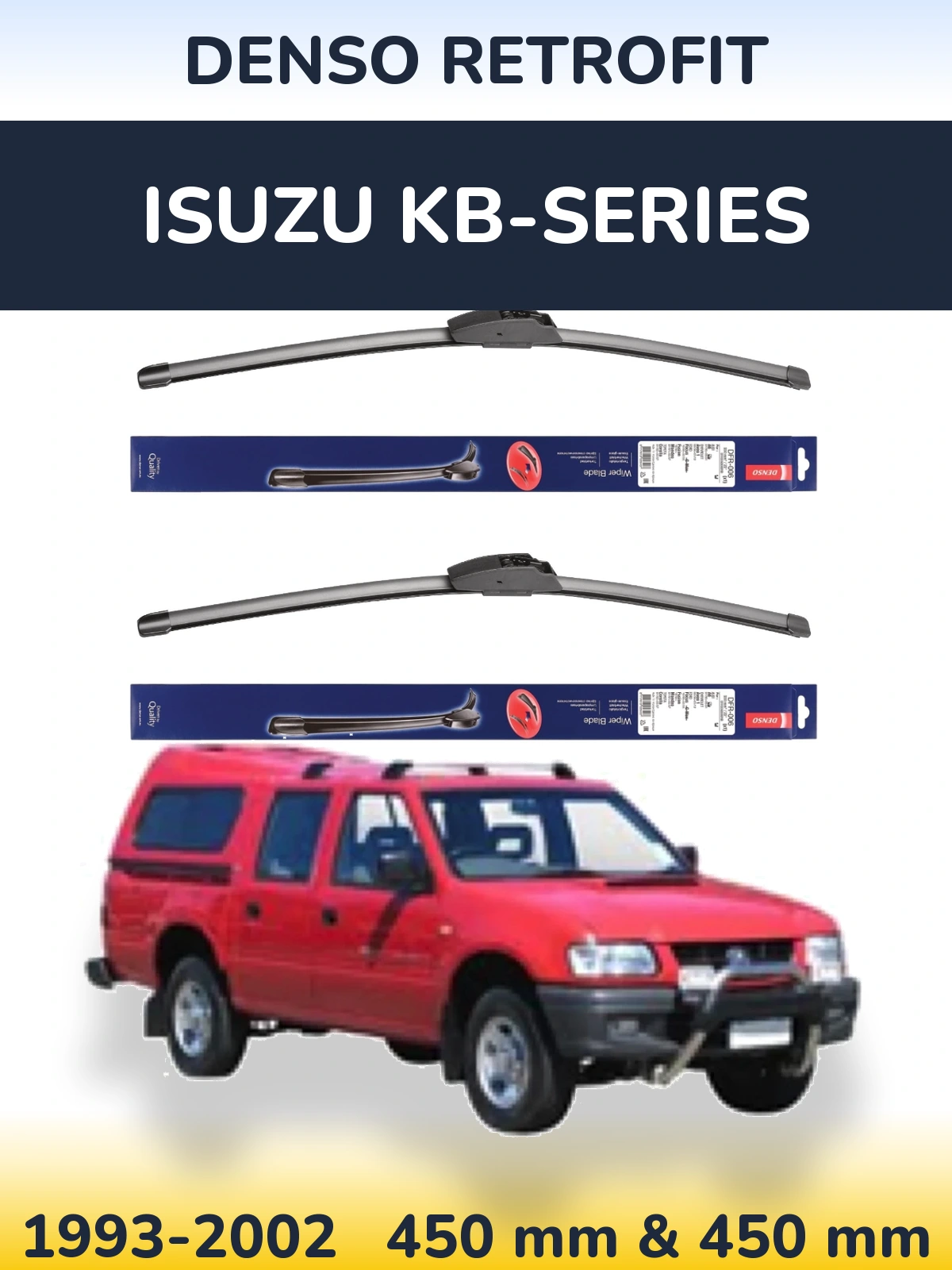 Комплект передніх щіток Denso Retrofit 450 & 450 мм для Isuzu KB-Series 1993-2002