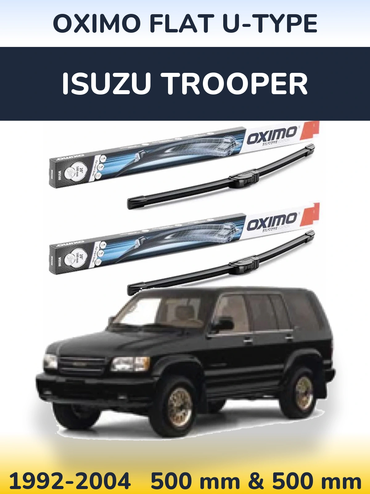 Комплект передних дворников Oximo Flat U-type 500 & 500 мм для Isuzu Trooper 1992-2004