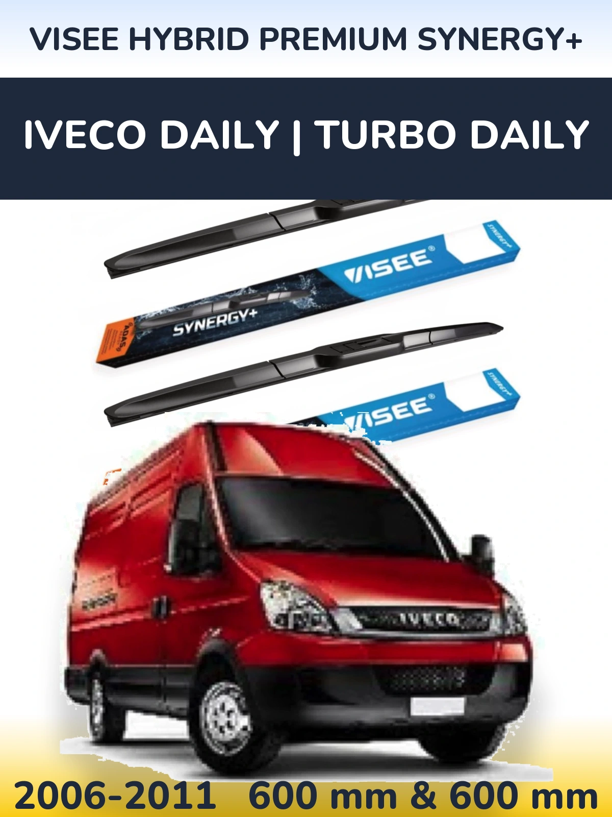 Torkarblad VISEE HYBRID PREMIUM SYNERGY+ för Iveco Daily | Turbo Daily