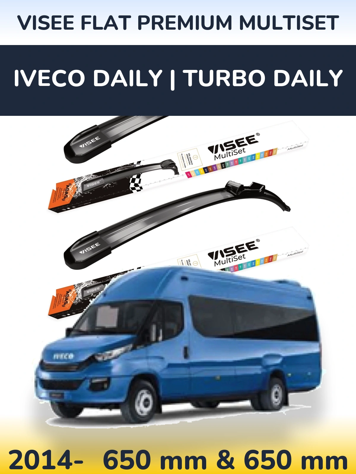 Torkarblad VISEE FLAT PREMIUM MultiSet för Iveco Daily | Turbo Daily