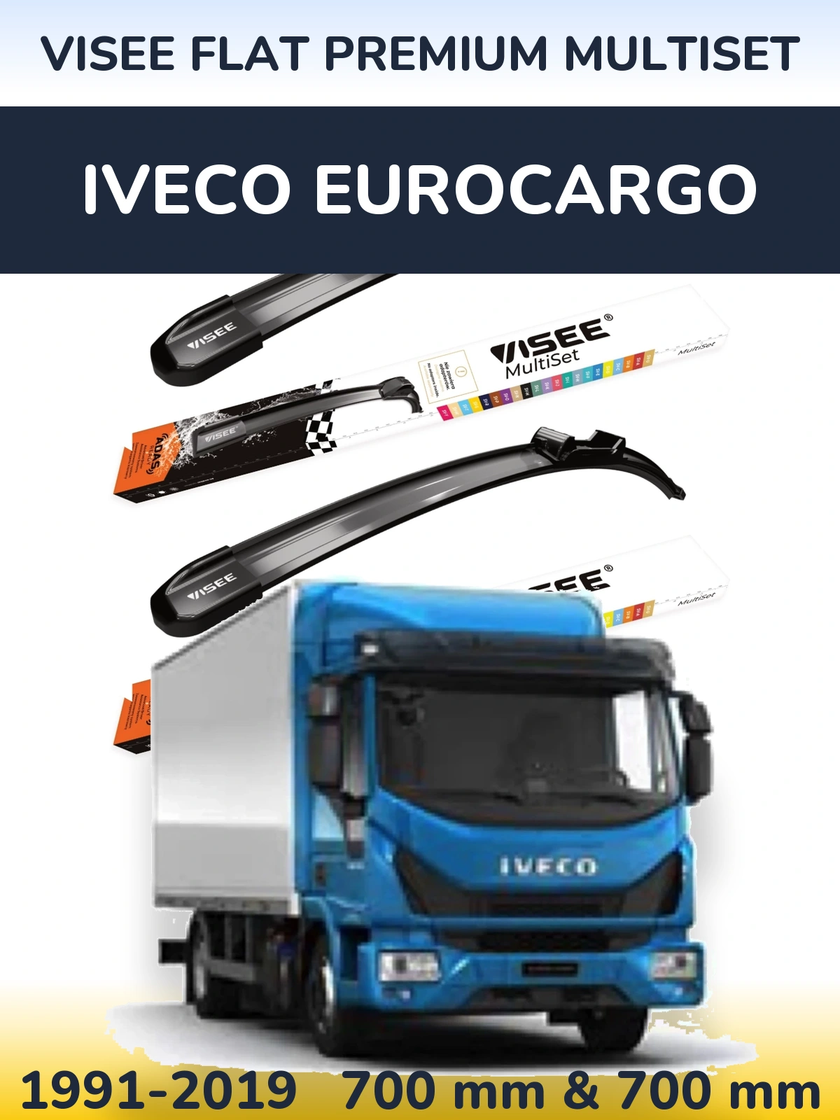 Torkarblad VISEE FLAT PREMIUM MultiSet för Iveco EuroCargo