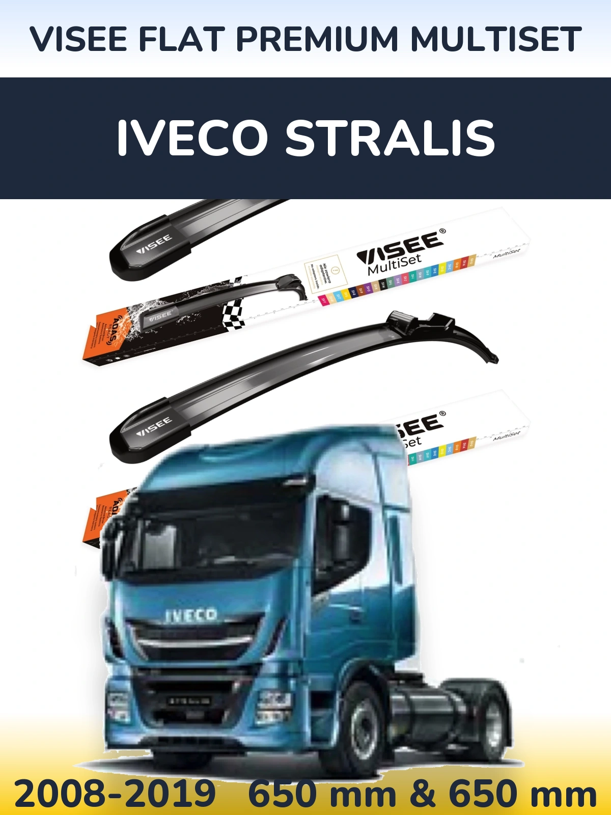 Torkarblad VISEE FLAT PREMIUM MultiSet för Iveco Stralis