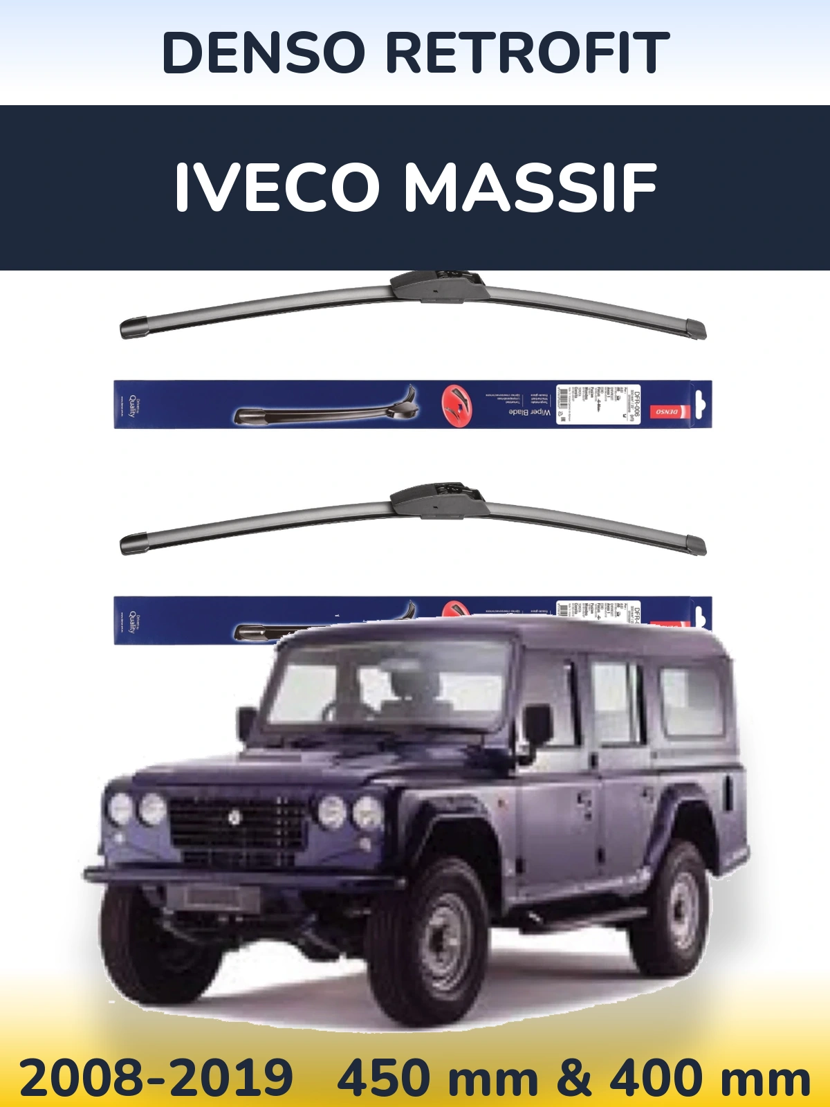 Комплект передніх щіток Denso Retrofit 450 & 400 мм для Iveco Massif 2008-2019