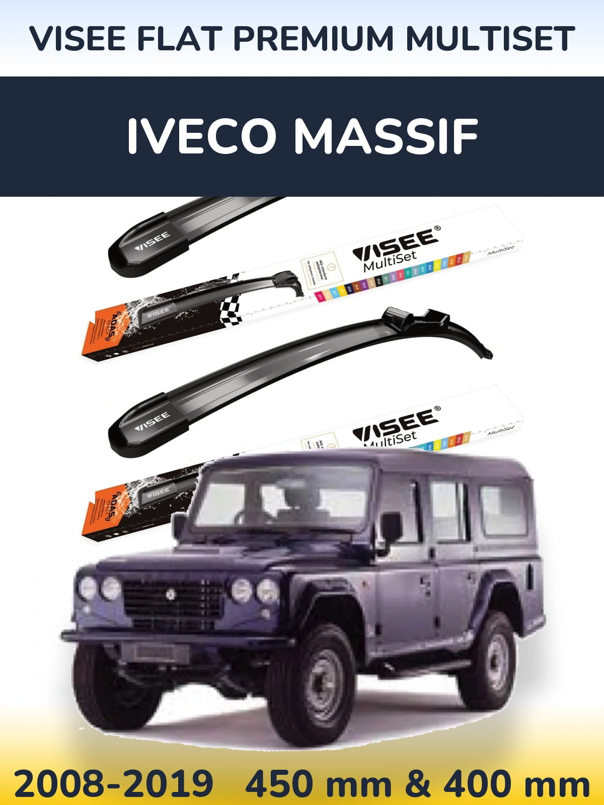 Torkarblad VISEE FLAT PREMIUM MultiSet för Iveco Massif