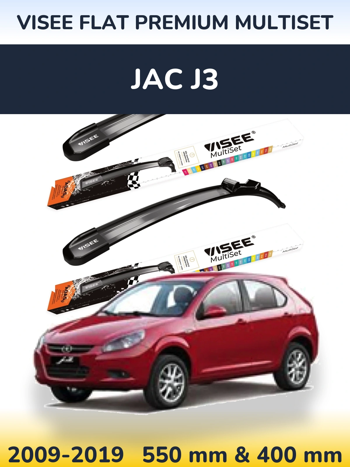 Torkarblad VISEE FLAT PREMIUM MultiSet för JAC J3