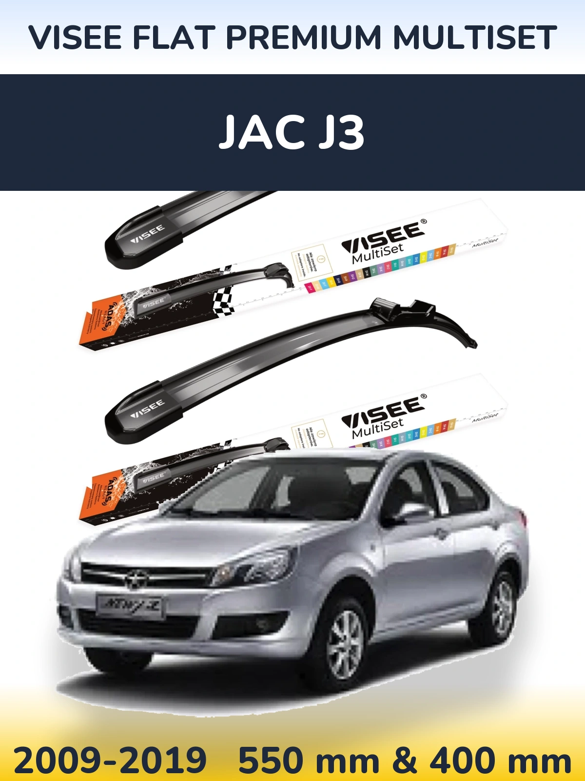 Torkarblad VISEE FLAT PREMIUM MultiSet för JAC J3