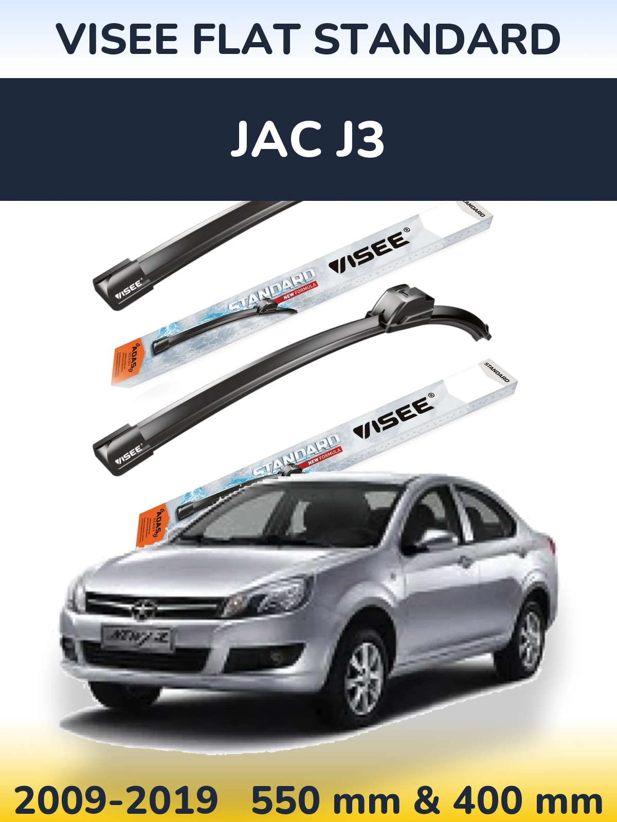 Torkarblad VISEE FLAT STANDARD för JAC J3