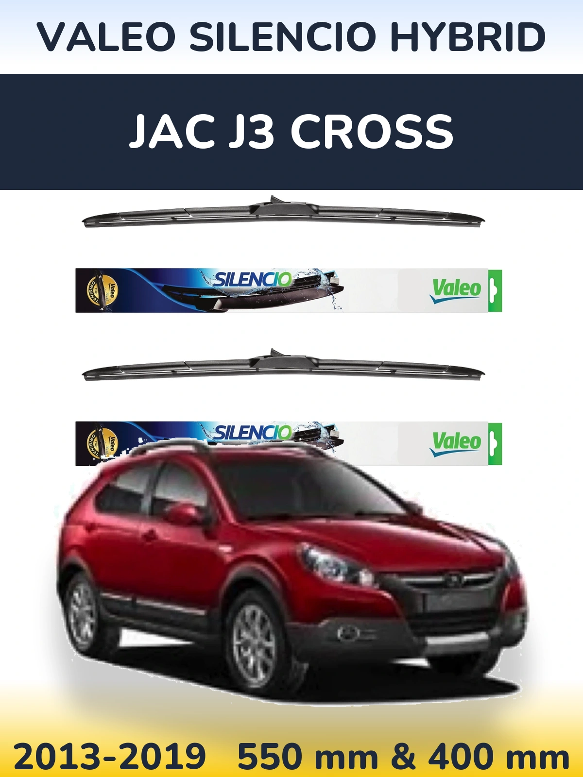 Torkarblad Valeo Silencio Hybrid för JAC J3 Cross