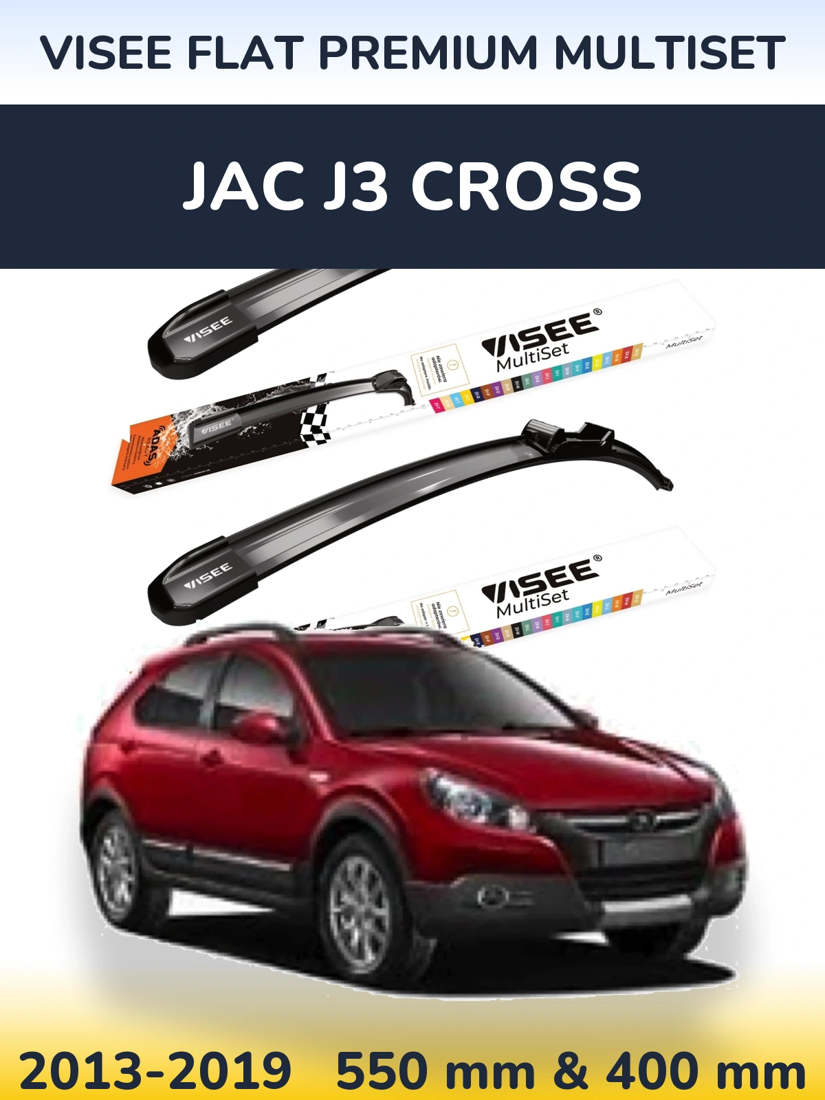 Torkarblad VISEE FLAT PREMIUM MultiSet för JAC J3 Cross