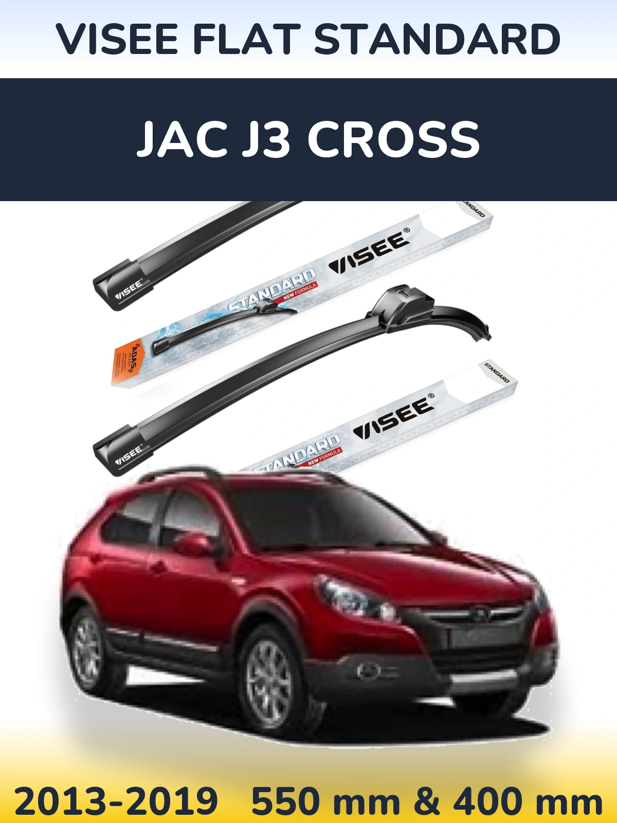 Torkarblad VISEE FLAT STANDARD för JAC J3 Cross