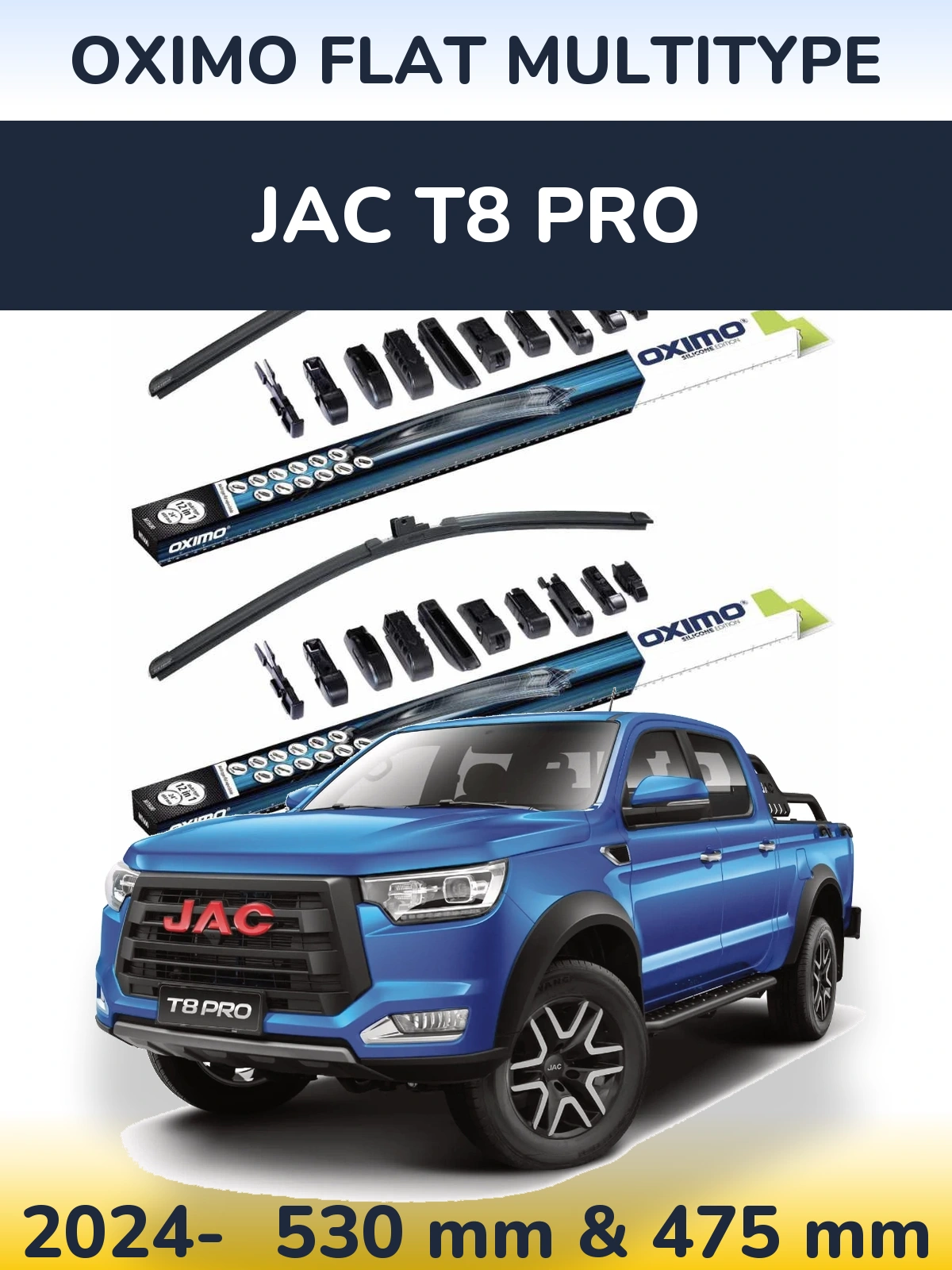 Torkarblad Oximo Flat MultiType för JAC T8 Pro