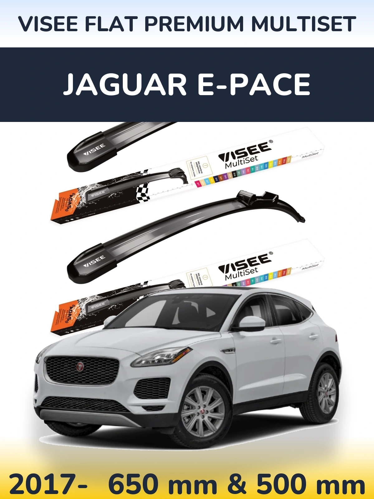Torkarblad VISEE FLAT PREMIUM MultiSet för Jaguar E-Pace