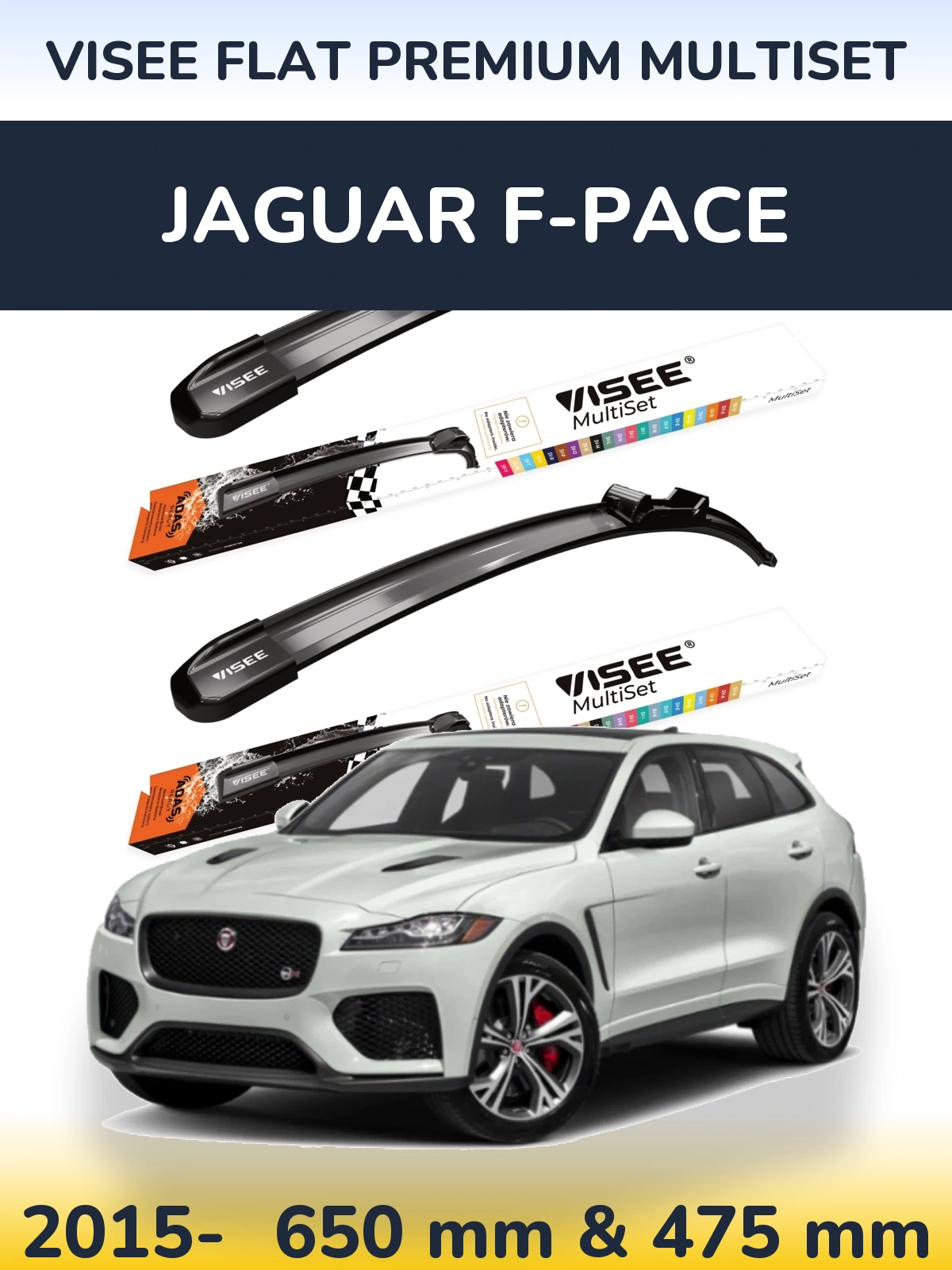 Torkarblad VISEE FLAT PREMIUM MultiSet för Jaguar F-Pace