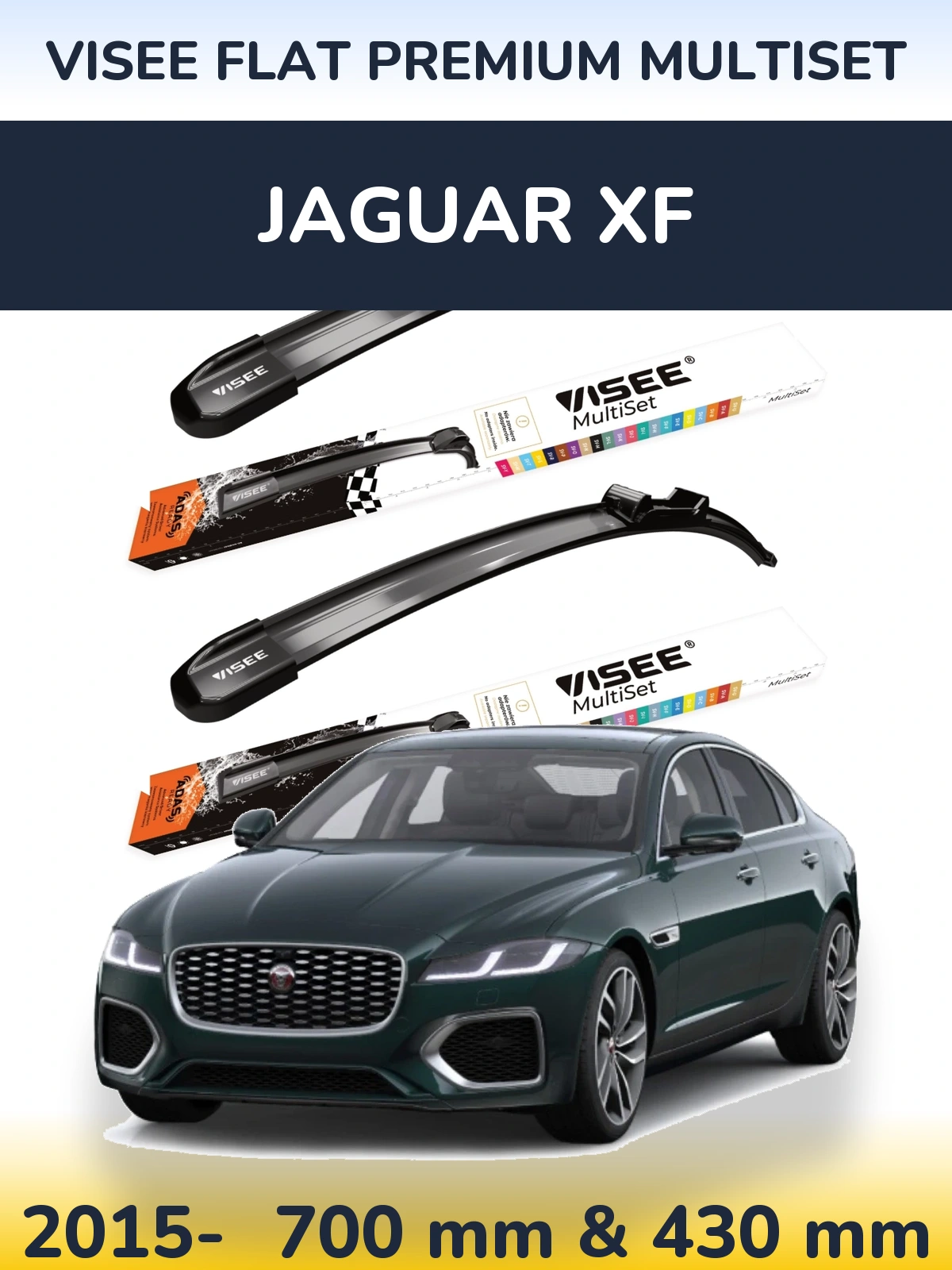 Torkarblad VISEE FLAT PREMIUM MultiSet för Jaguar XF