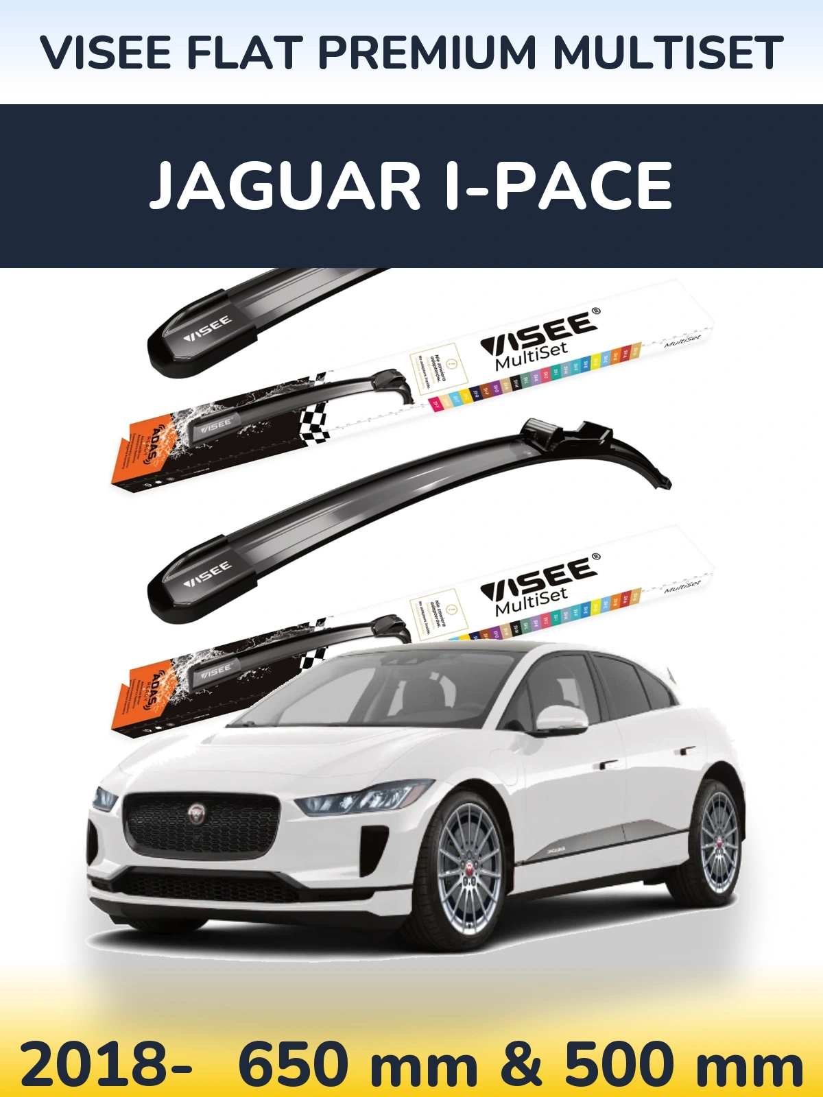 Torkarblad VISEE FLAT PREMIUM MultiSet för Jaguar I-Pace