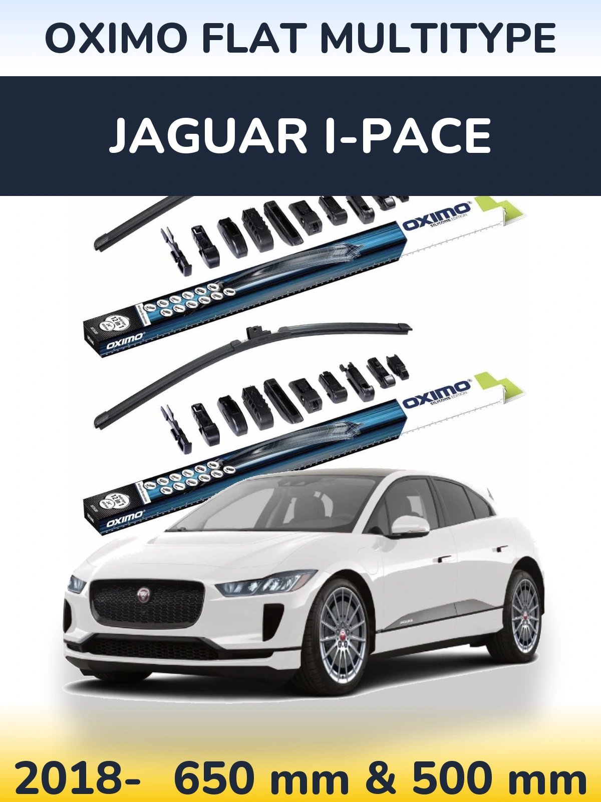 Комплект передніх щіток Oximo Flat MultiТипe 650 & 500 мм для Jaguar I-Pace 2018-2026
