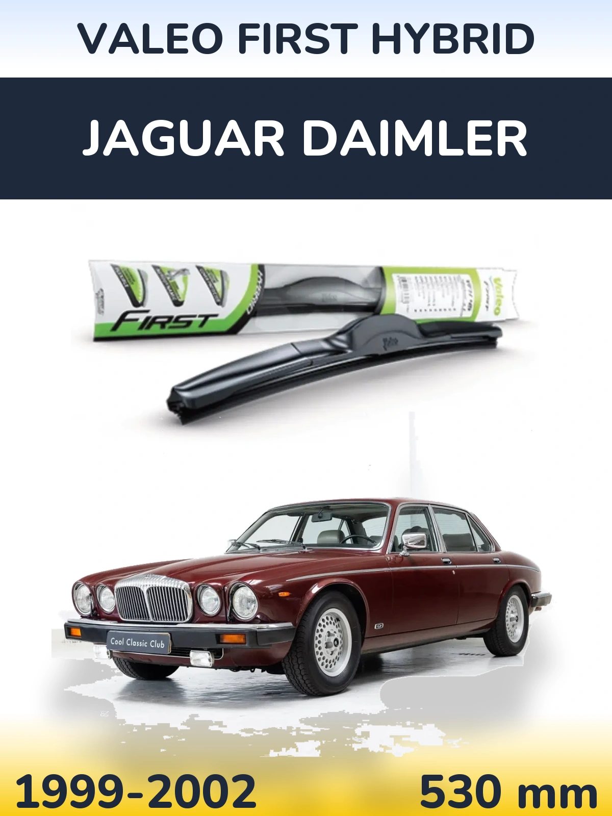 Передний дворник Valeo First Hybrid 530 мм для Jaguar Daimler 1999-2002