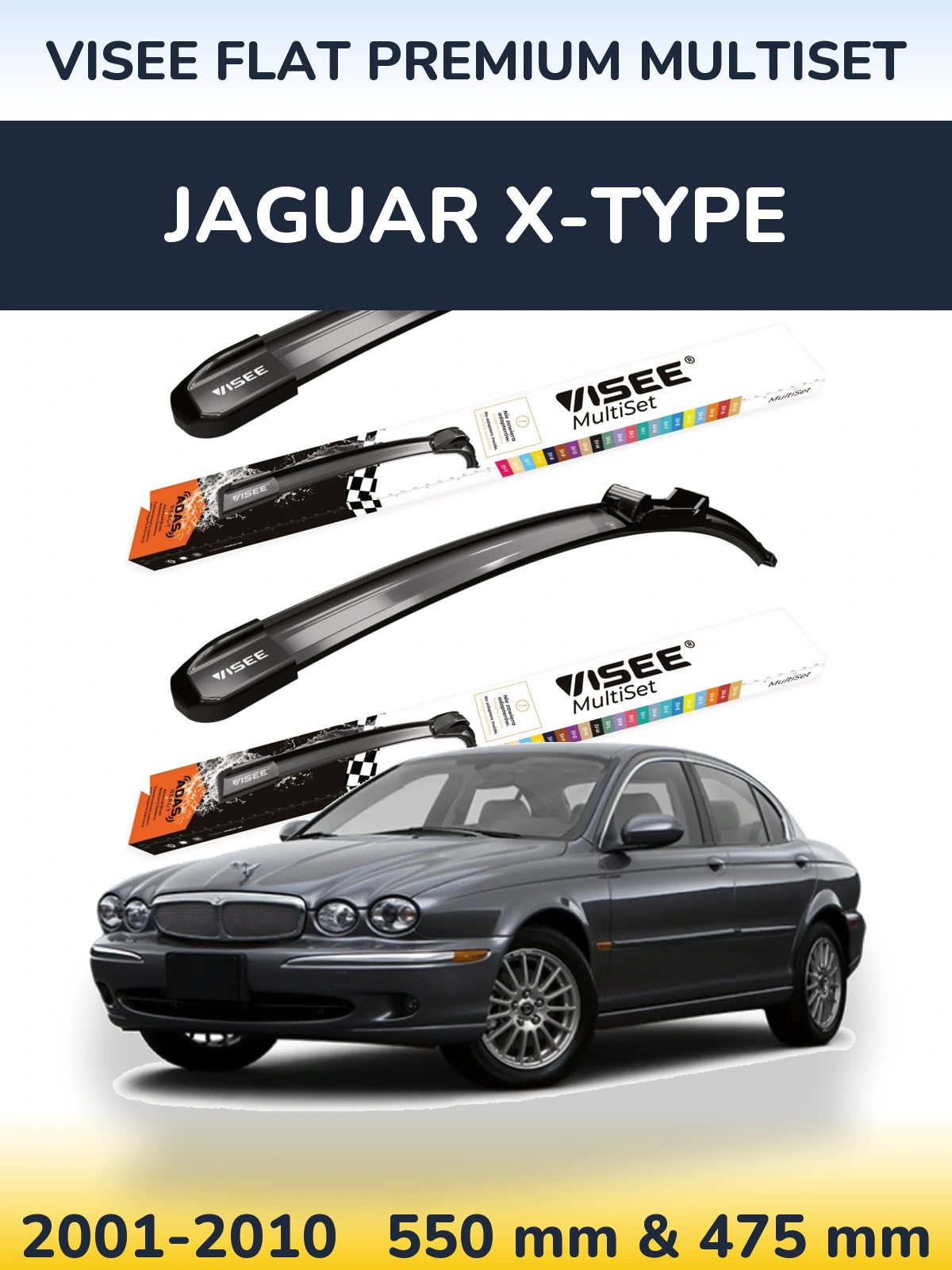 Torkarblad VISEE FLAT PREMIUM MultiSet för Jaguar X-Type
