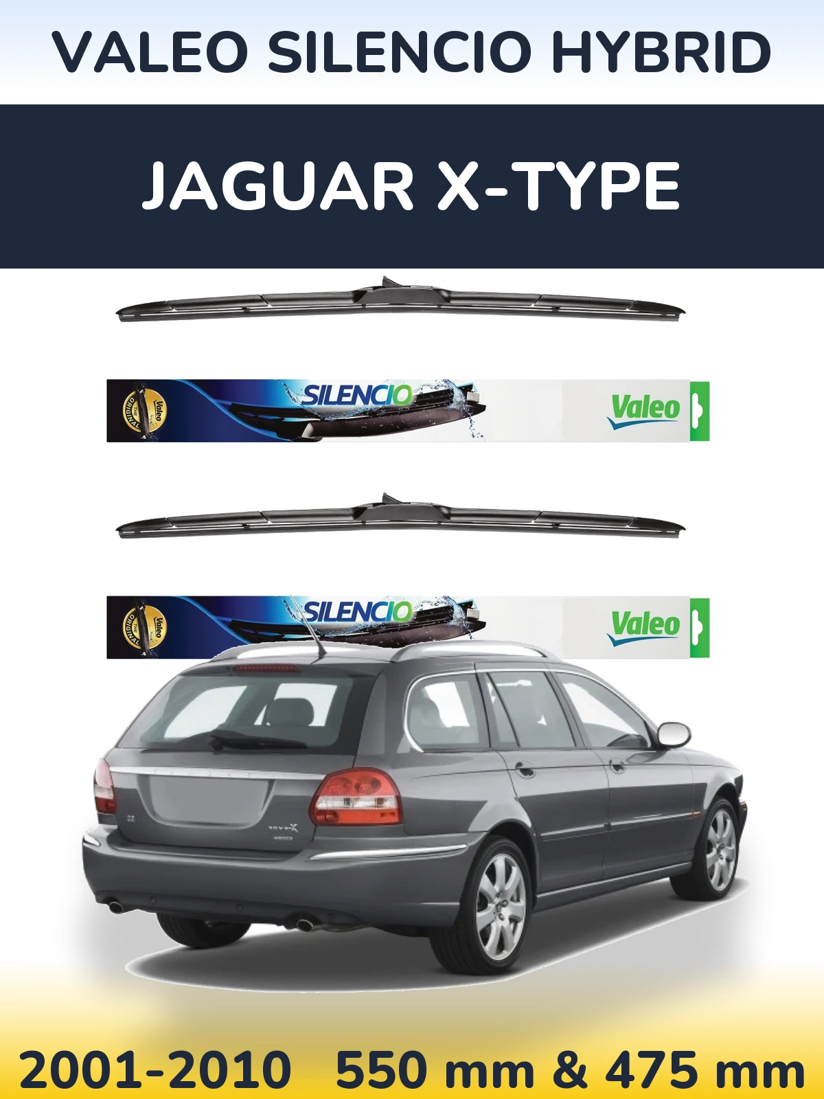 Torkarblad Valeo Silencio Hybrid för Jaguar X-Type
