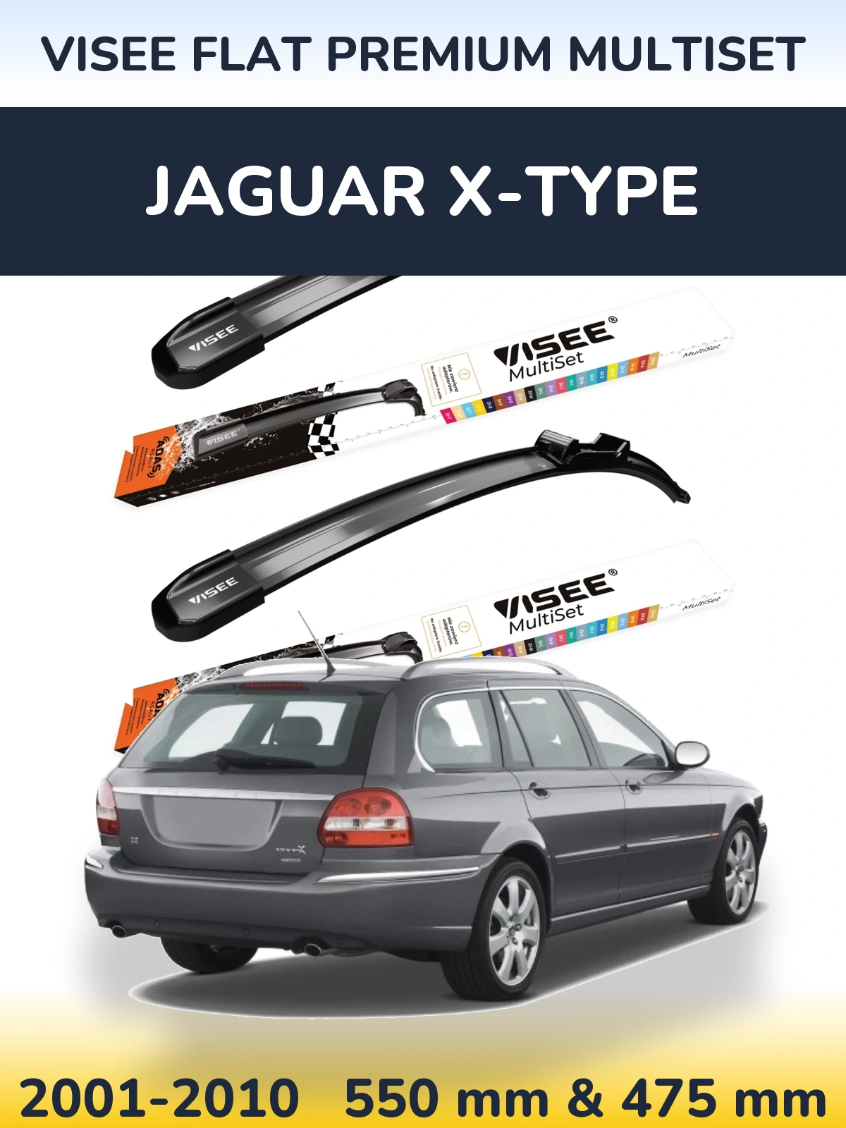 Torkarblad VISEE FLAT PREMIUM MultiSet för Jaguar X-Type