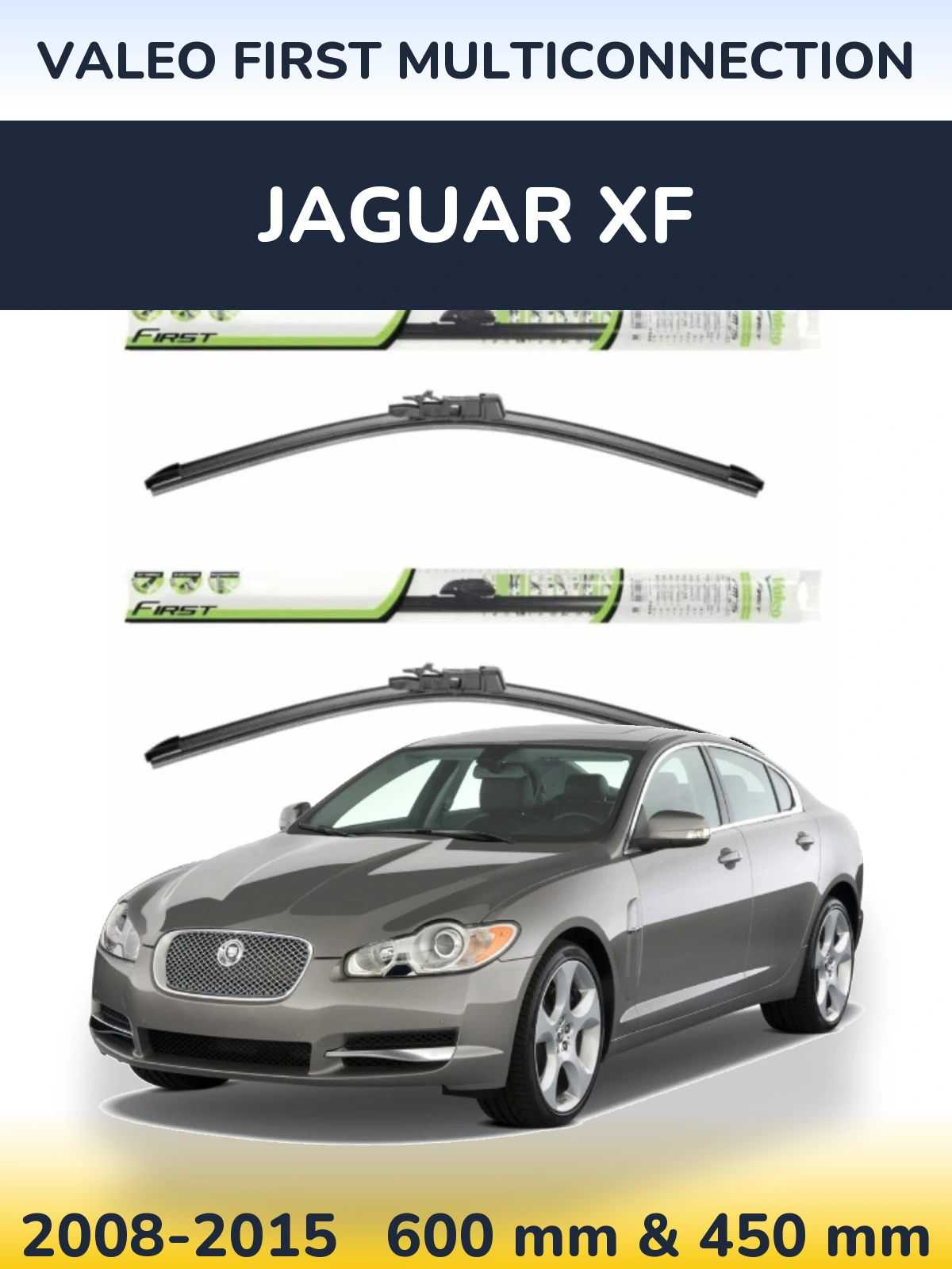 Комплект передних дворников Valeo First MultiConnection 600 & 450 мм для Jaguar XF 2008-2015