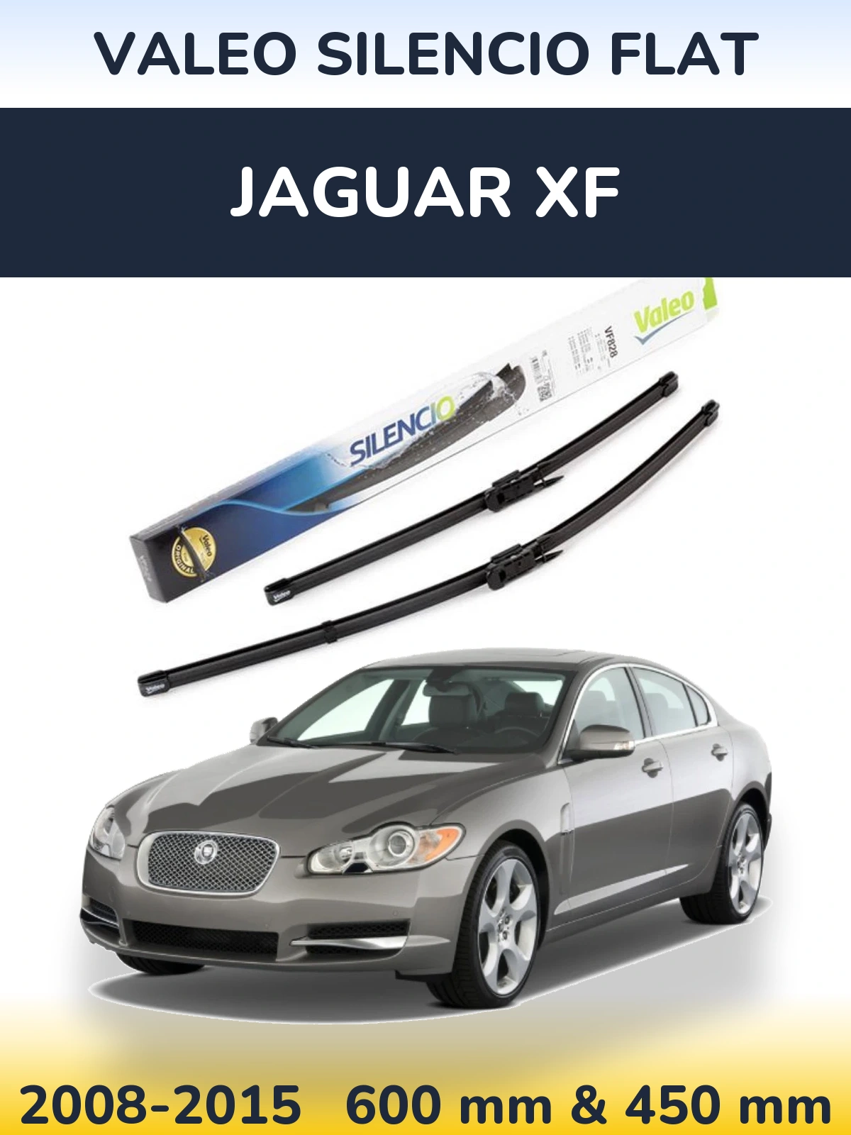 Комплект передних дворников Valeo Silencio Flat 600 & 450 мм для Jaguar XF 2008-2015