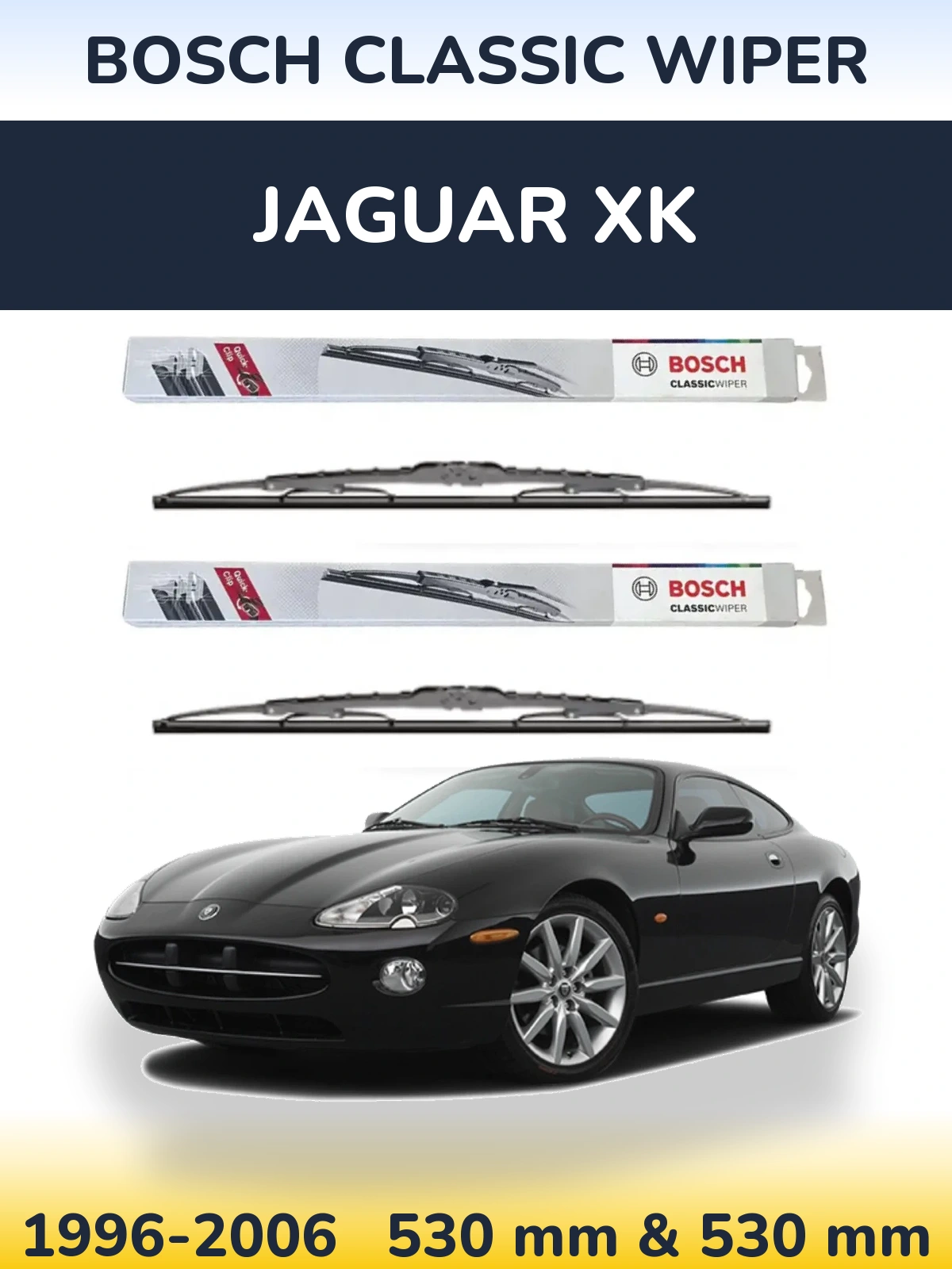 Комплект передніх щіток BOSCH Classic Wiper 530 & 530 мм для Jaguar XK 1996-2006