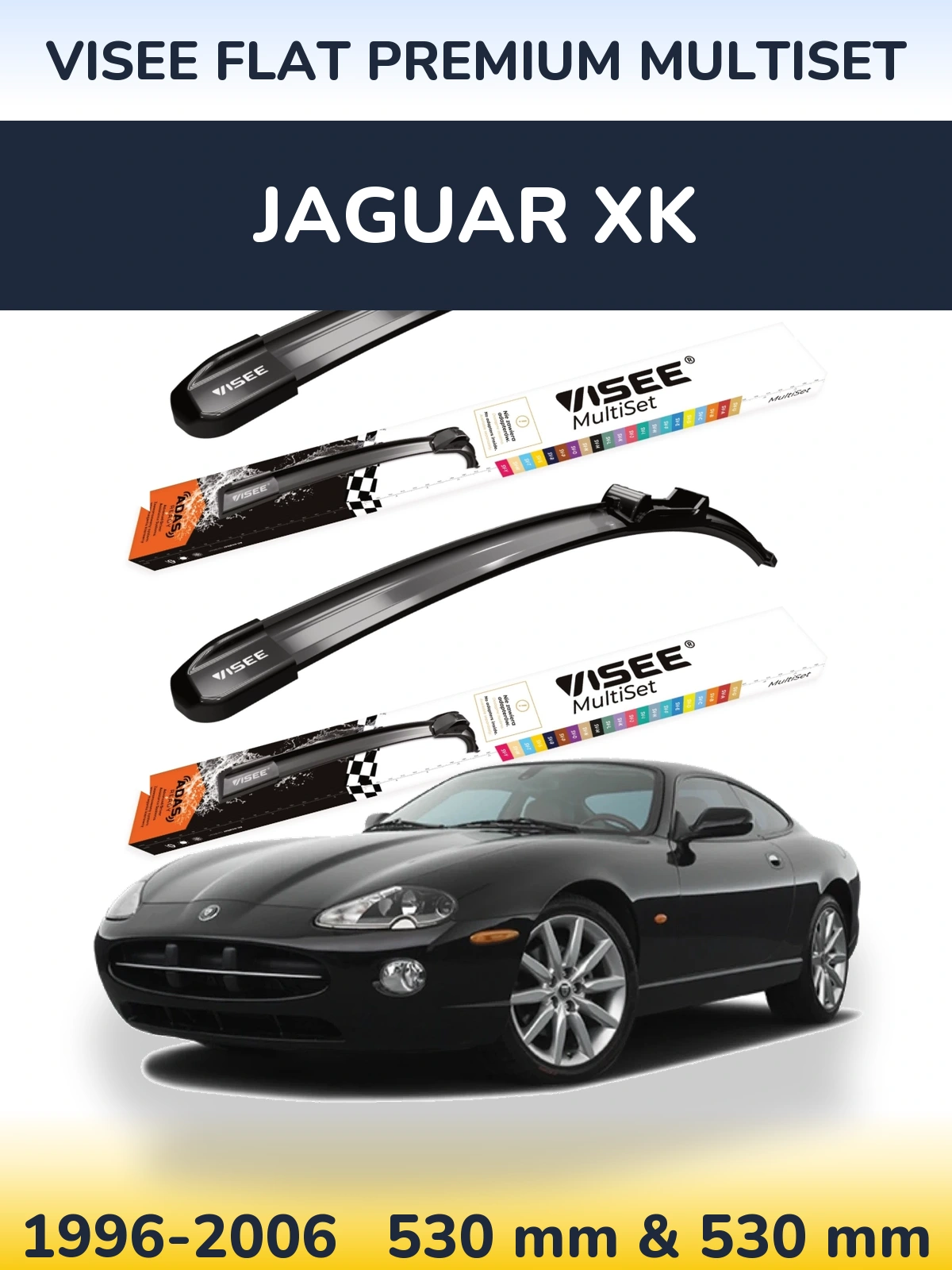 Torkarblad VISEE FLAT PREMIUM MultiSet för Jaguar XK