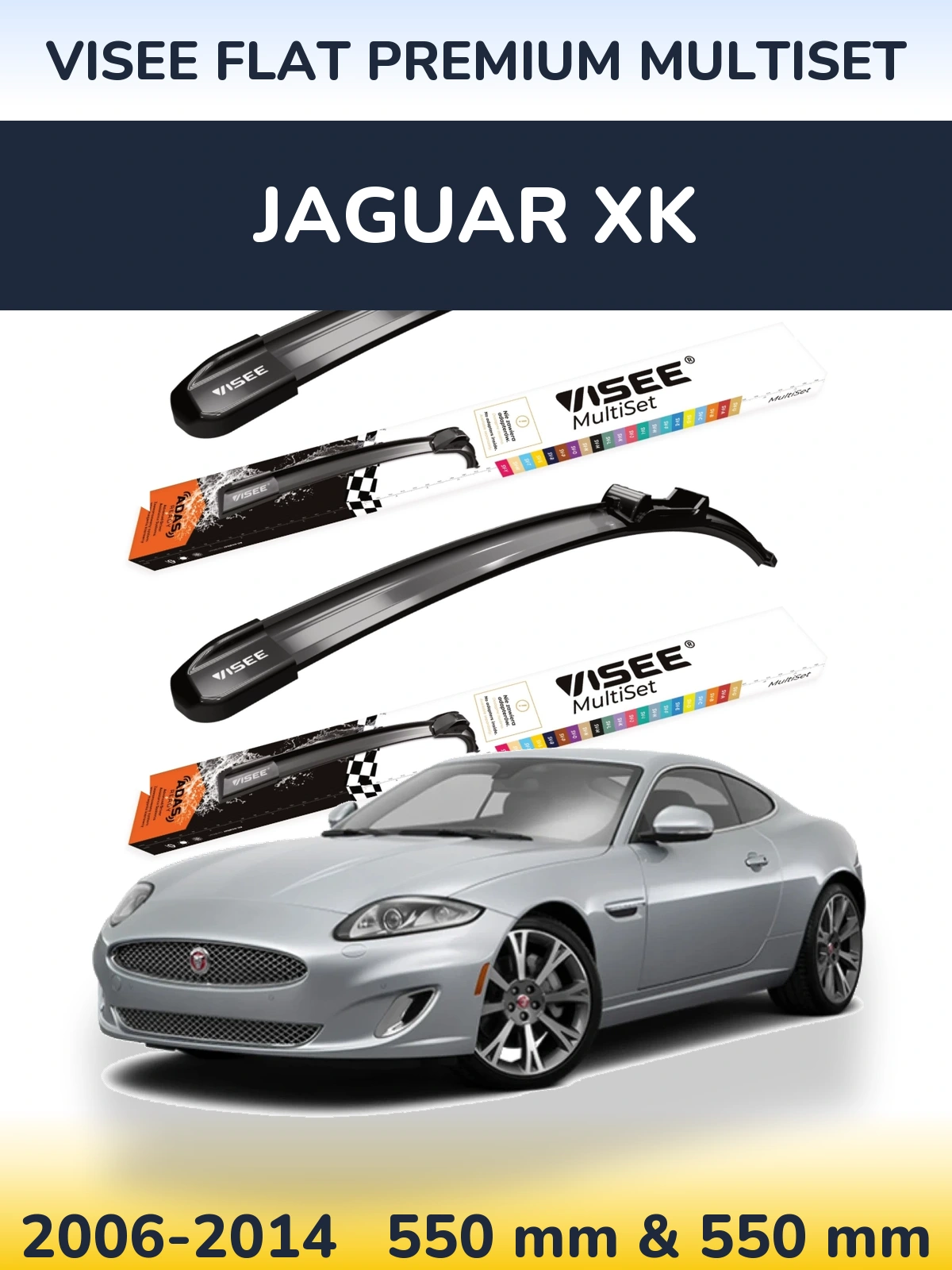 Torkarblad VISEE FLAT PREMIUM MultiSet för Jaguar XK