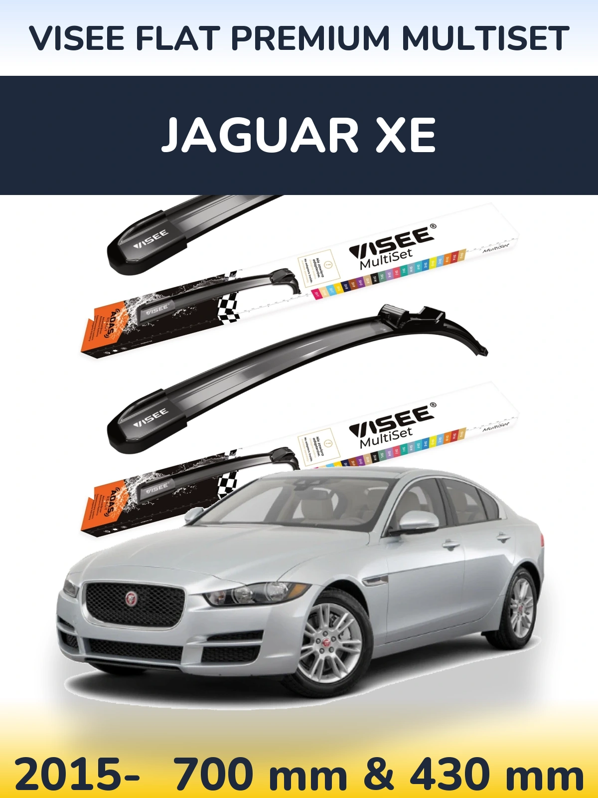 Torkarblad VISEE FLAT PREMIUM MultiSet för Jaguar XE