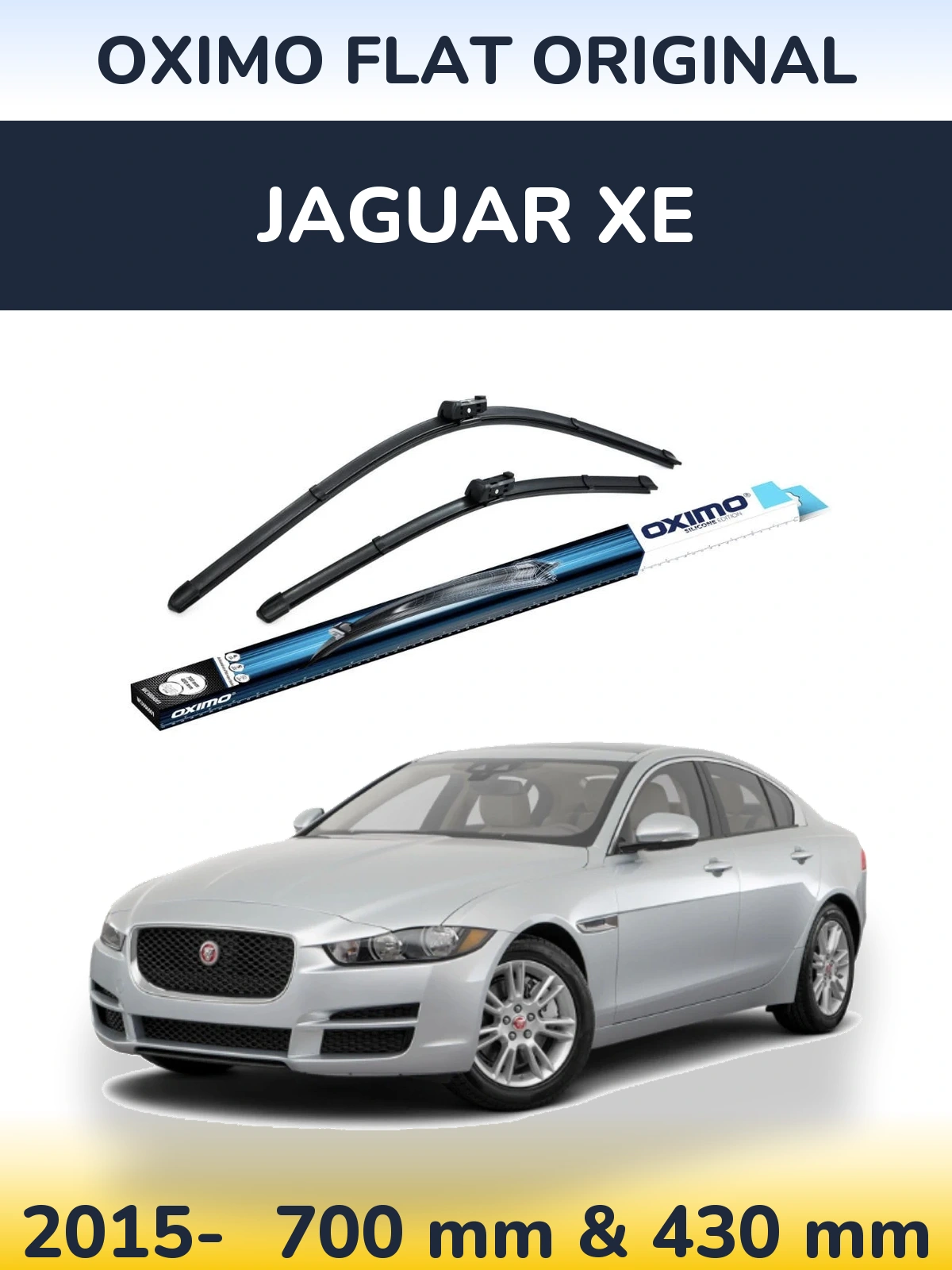 Комплект передніх щіток Oximo Flat Original 700 & 430 мм для Jaguar XE 2015-2026