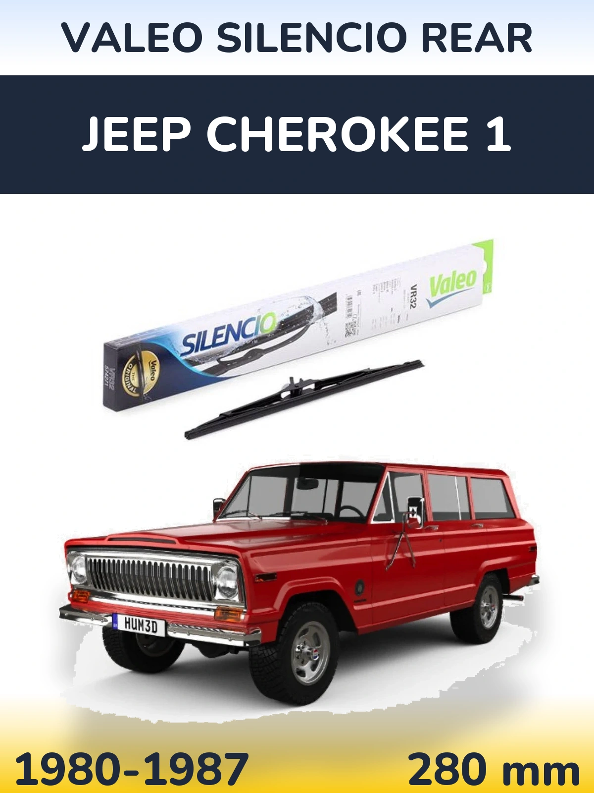 Torkarblad Valeo Silencio Rear för Jeep Cherokee 1