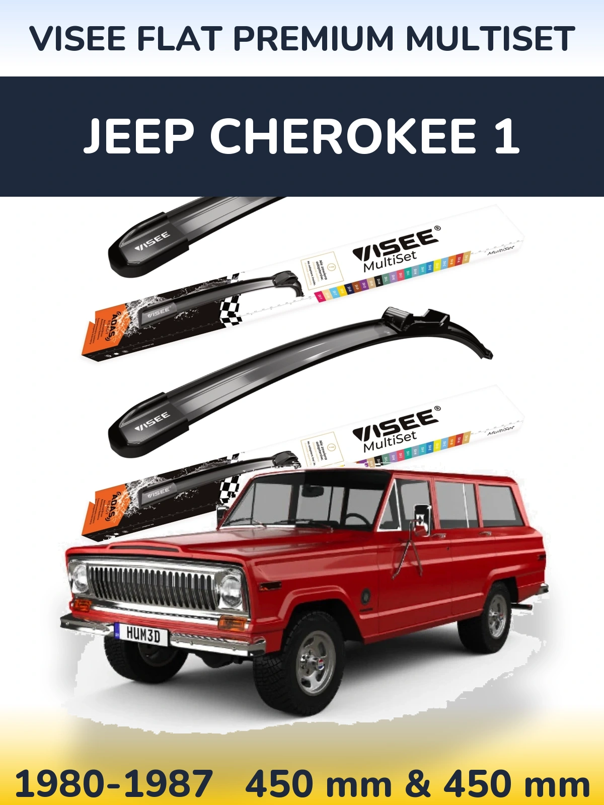 Torkarblad VISEE FLAT PREMIUM MultiSet för Jeep Cherokee 1
