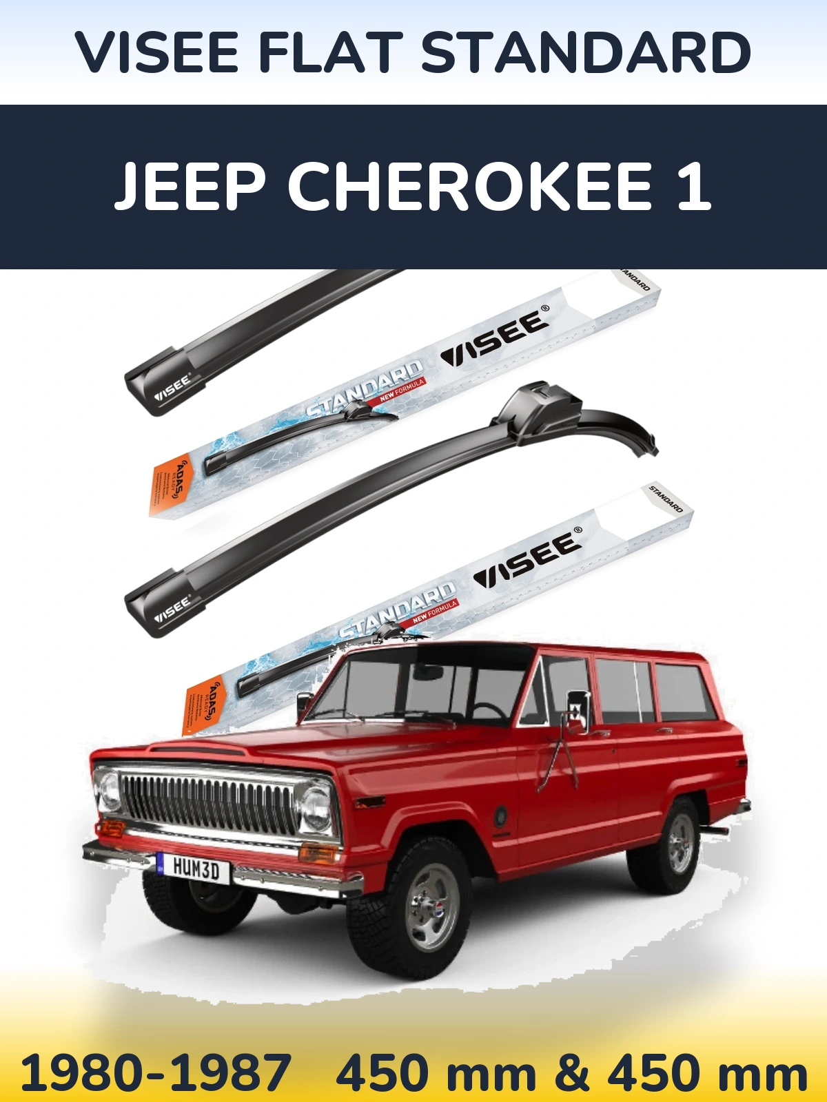 Torkarblad VISEE FLAT STANDARD för Jeep Cherokee 1