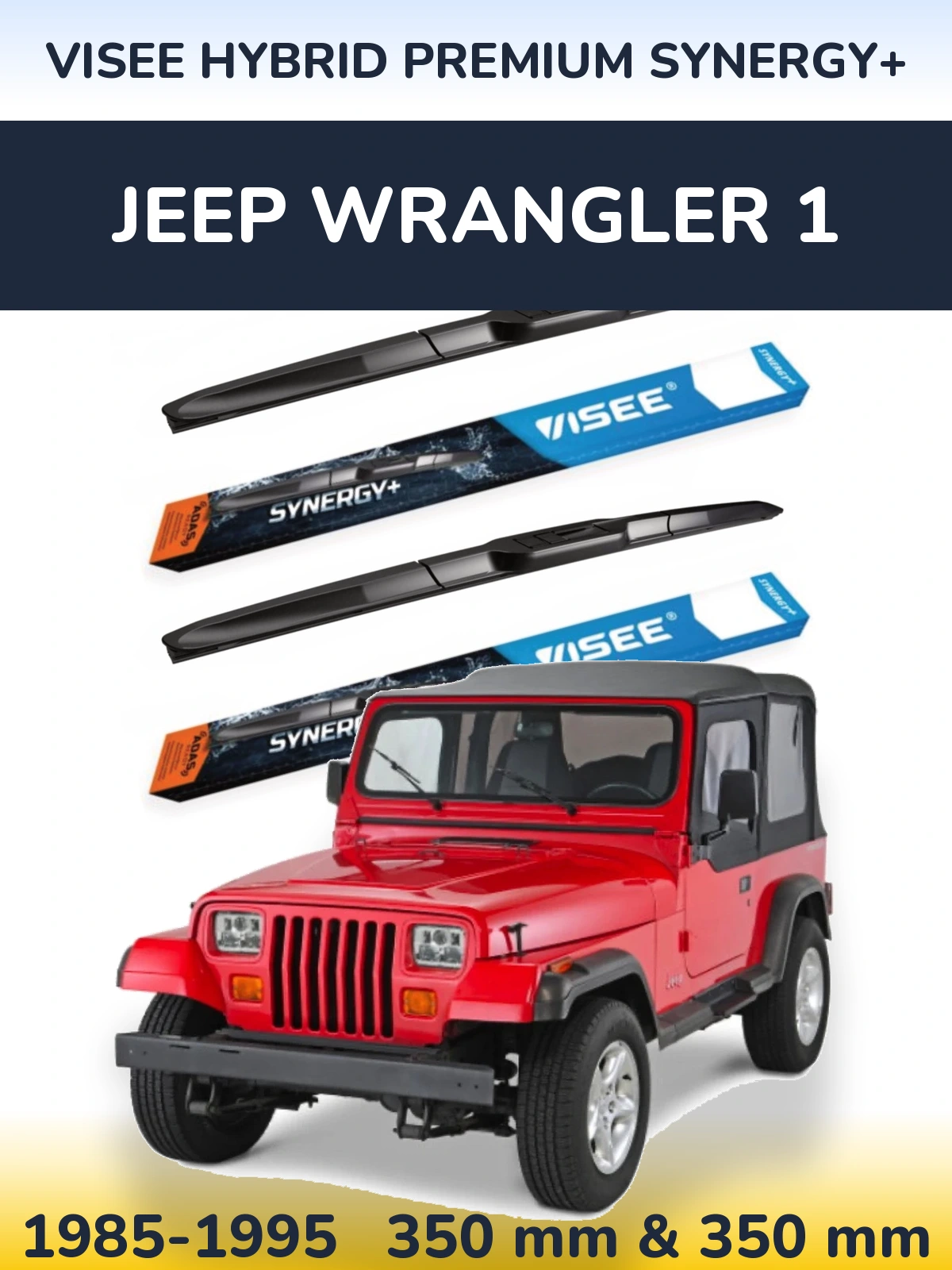 Torkarblad VISEE HYBRID PREMIUM SYNERGY+ för Jeep Wrangler 1