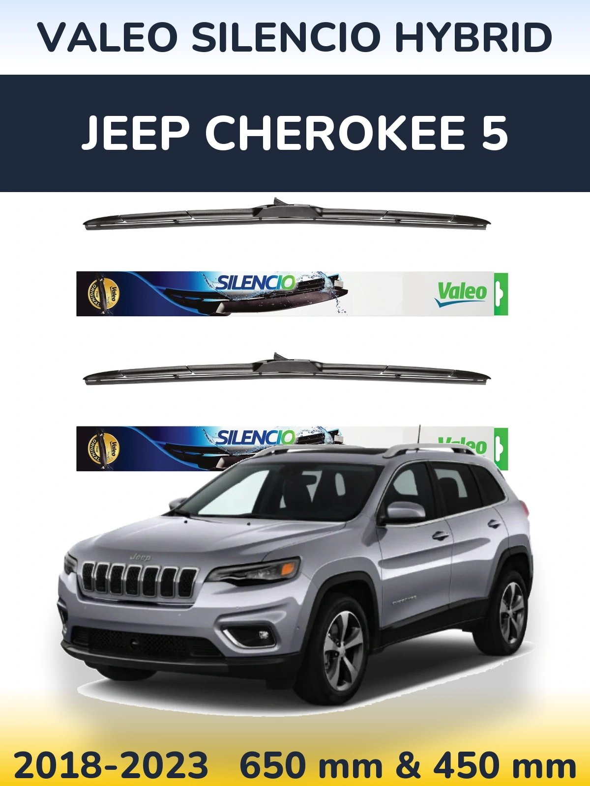 Torkarblad Valeo Silencio Hybrid för Jeep Cherokee 5