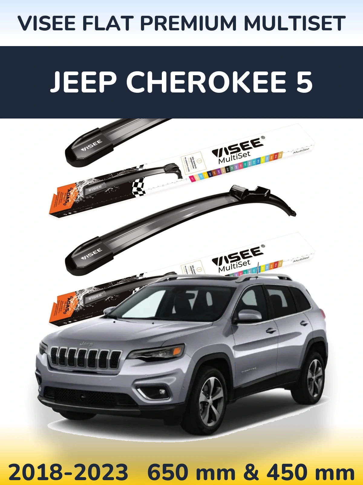 Torkarblad VISEE FLAT PREMIUM MultiSet för Jeep Cherokee 5